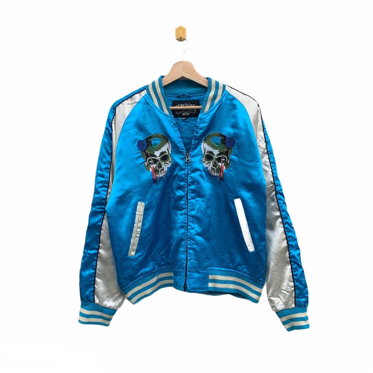 Vintage 🔥BEST OFFER🔥Vintage Skulls Embroidery Sukajan Jacket Size US M / EU 48-50 / 2 - 2 Thumbnail