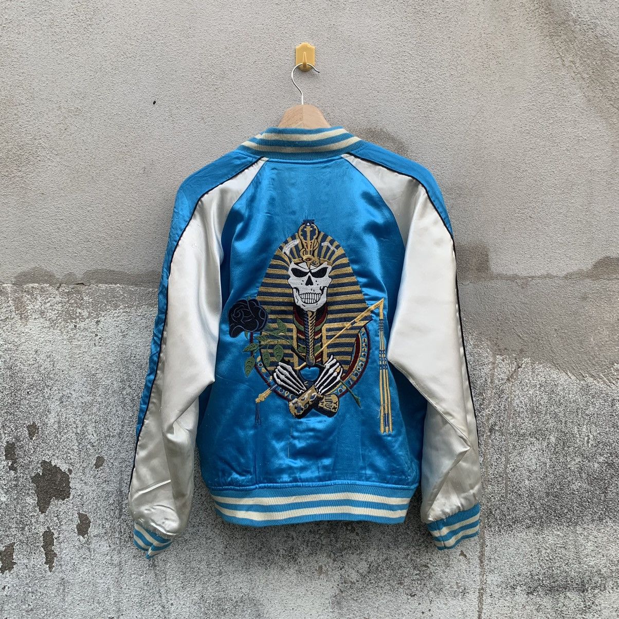 Vintage 🔥BEST OFFER🔥Vintage Skulls Embroidery Sukajan Jacket Size US M / EU 48-50 / 2 - 12 Thumbnail