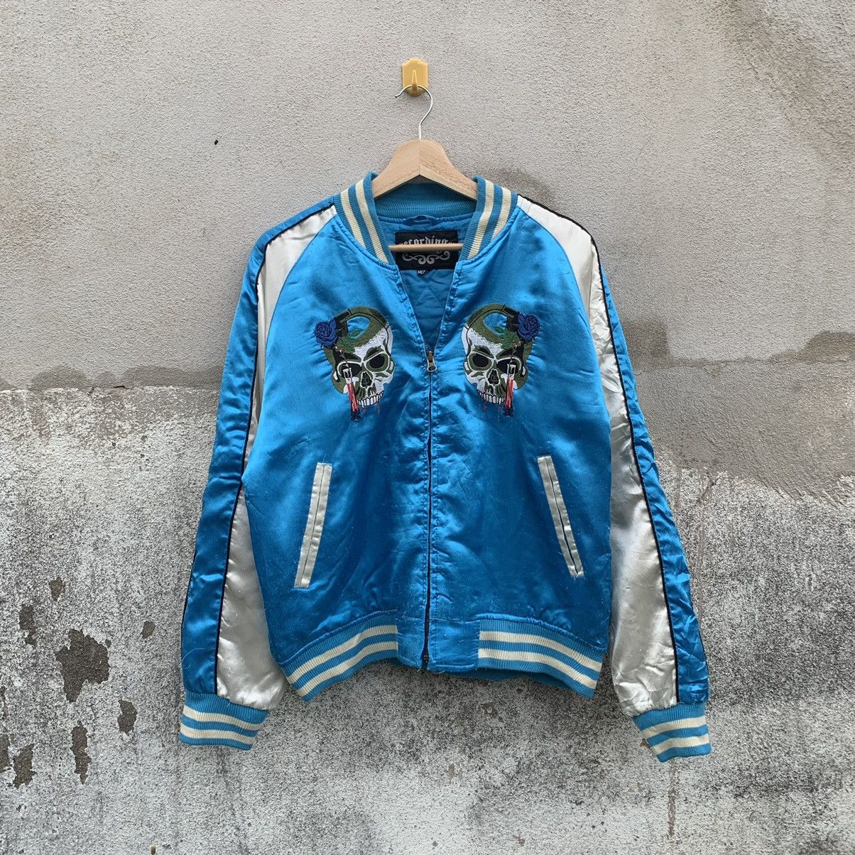 Vintage 🔥BEST OFFER🔥Vintage Skulls Embroidery Sukajan Jacket Size US M / EU 48-50 / 2 - 3 Thumbnail