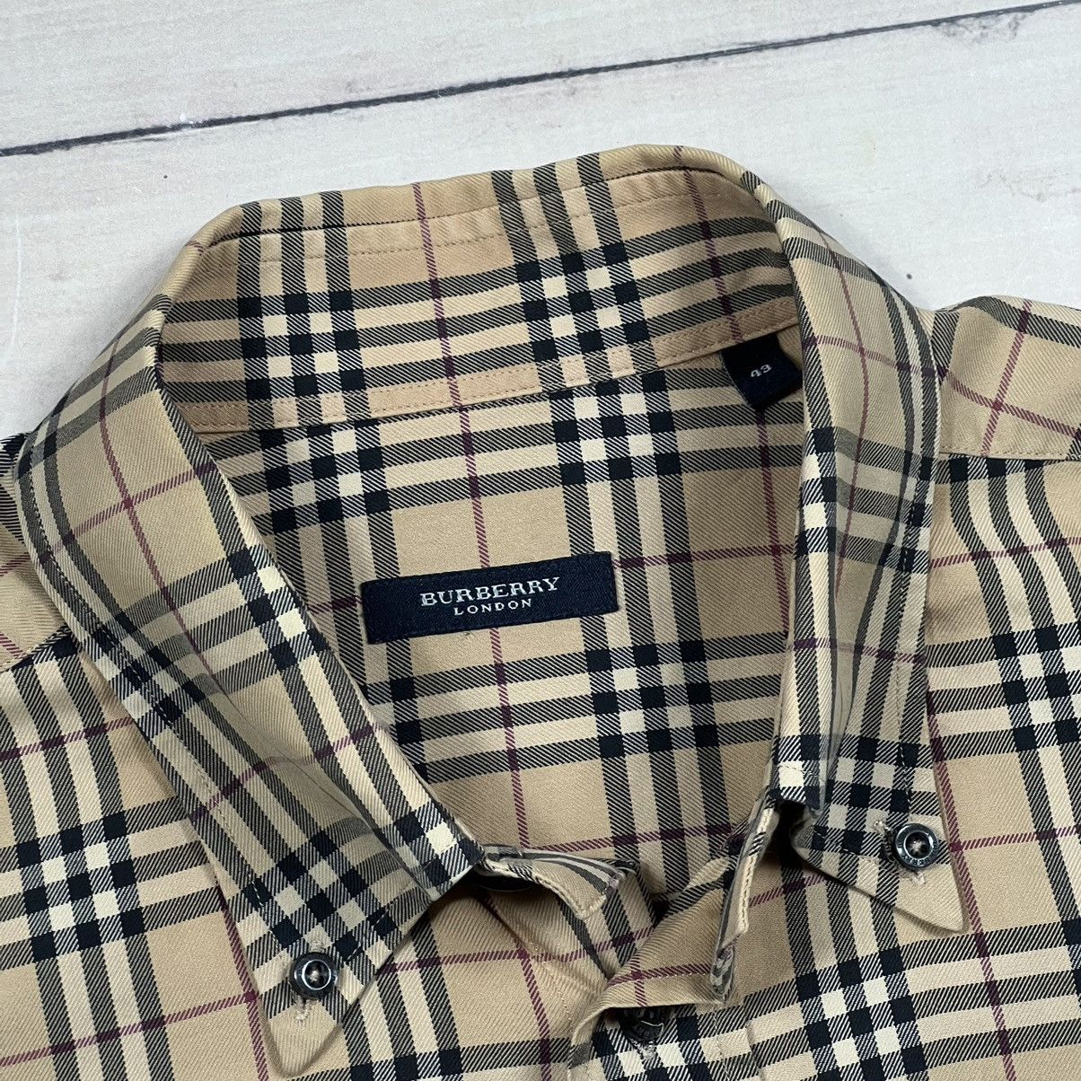 Burberry × Vintage Burberry London Nova Check Shirt Beige Pattern Vintage Size US XL / EU 56 / 4 - 5 Thumbnail