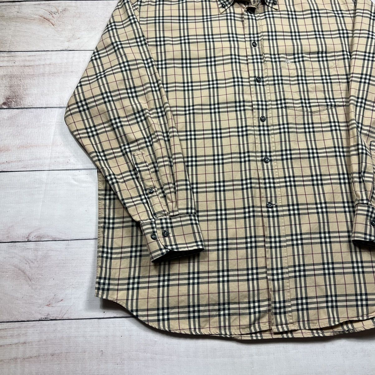 Burberry × Vintage Burberry London Nova Check Shirt Beige Pattern Vintage Size US XL / EU 56 / 4 - 2 Thumbnail