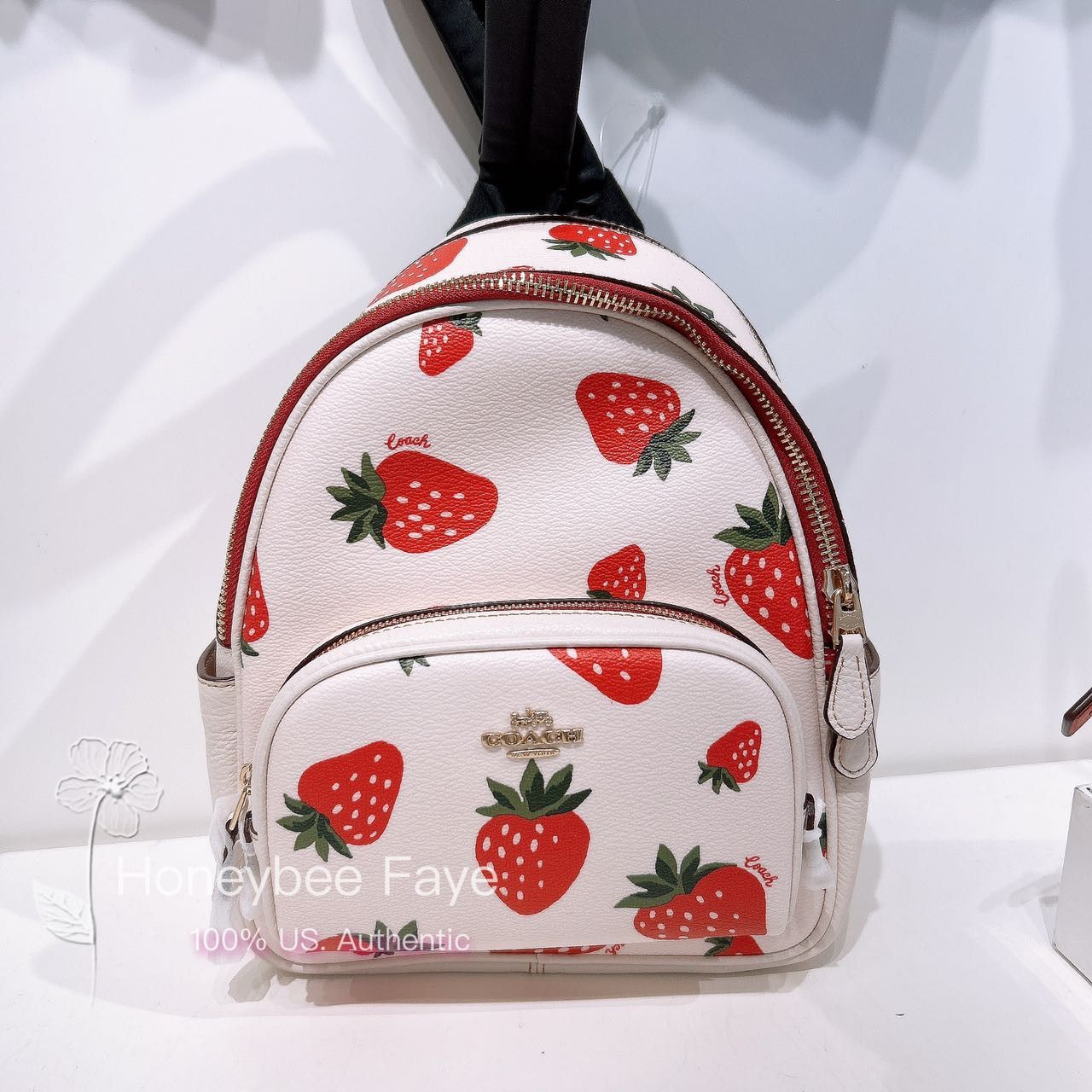 coach backpack with blue white stripe Jordyn Varsity Color:Leopard Candy Signature coated canvas and Nike Utility Elite Backpack BTS