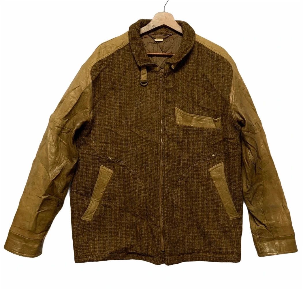 Marcell Uomo Leather Zipper Wool Jacket & Coat