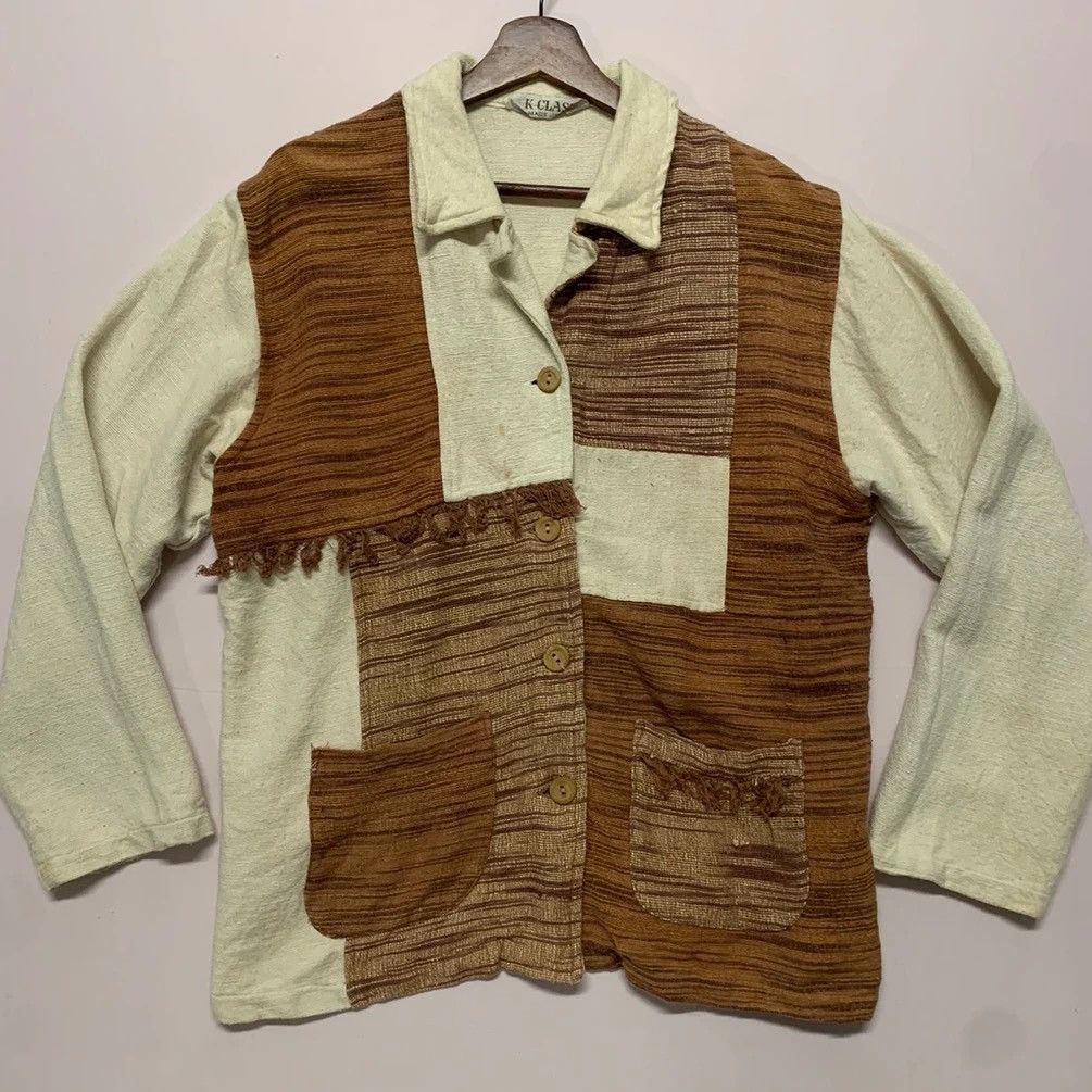 Japanese Brand LADIES! Vintage K Classic Patch Work Button Ups RARE Jacket Size L / US 10 / IT 46 - 2 Thumbnail