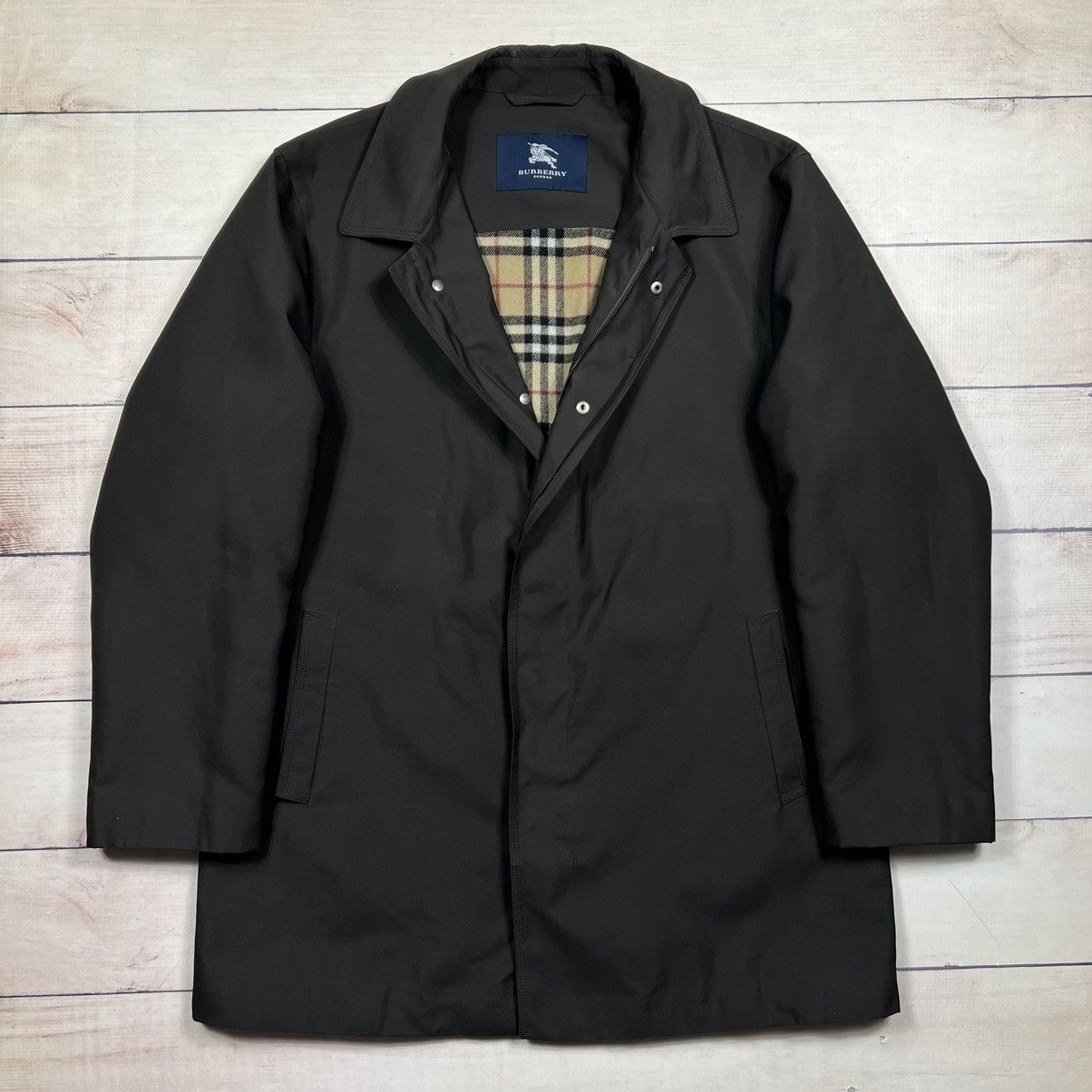 Burberry Burberry Brown Coat Wool Checkered Inside Size US L / EU 52-54 / 3 - 1 Thumbnail