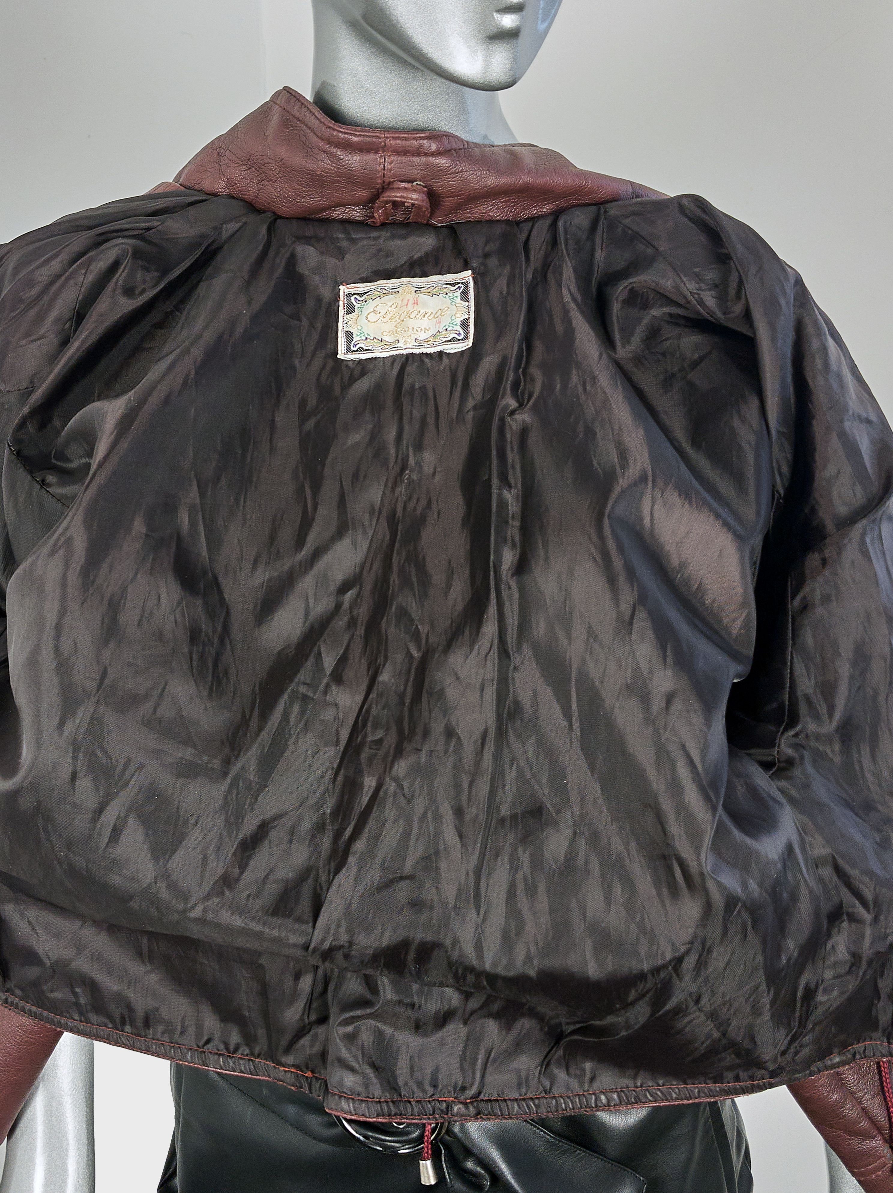 Vintage Vintage Y2K burgundy faux leather biker jacket Size S / US 4 / IT 40 - 12 Thumbnail