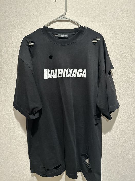 Balenciaga Balenciaga “Destroyed” Tee | Grailed