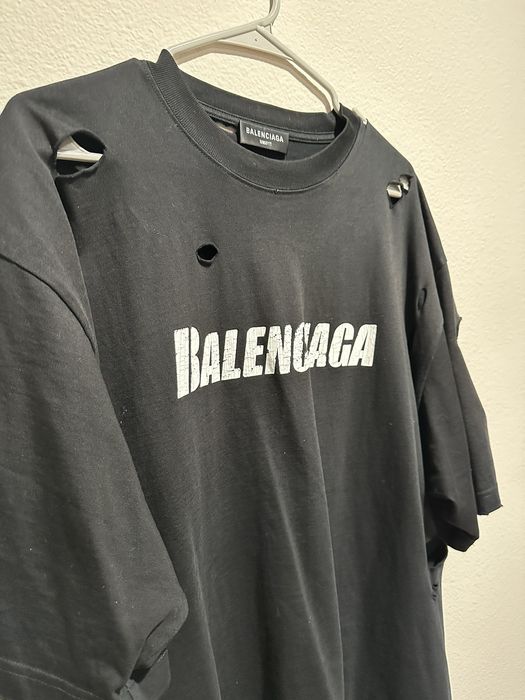 Balenciaga Balenciaga “Destroyed” Tee | Grailed