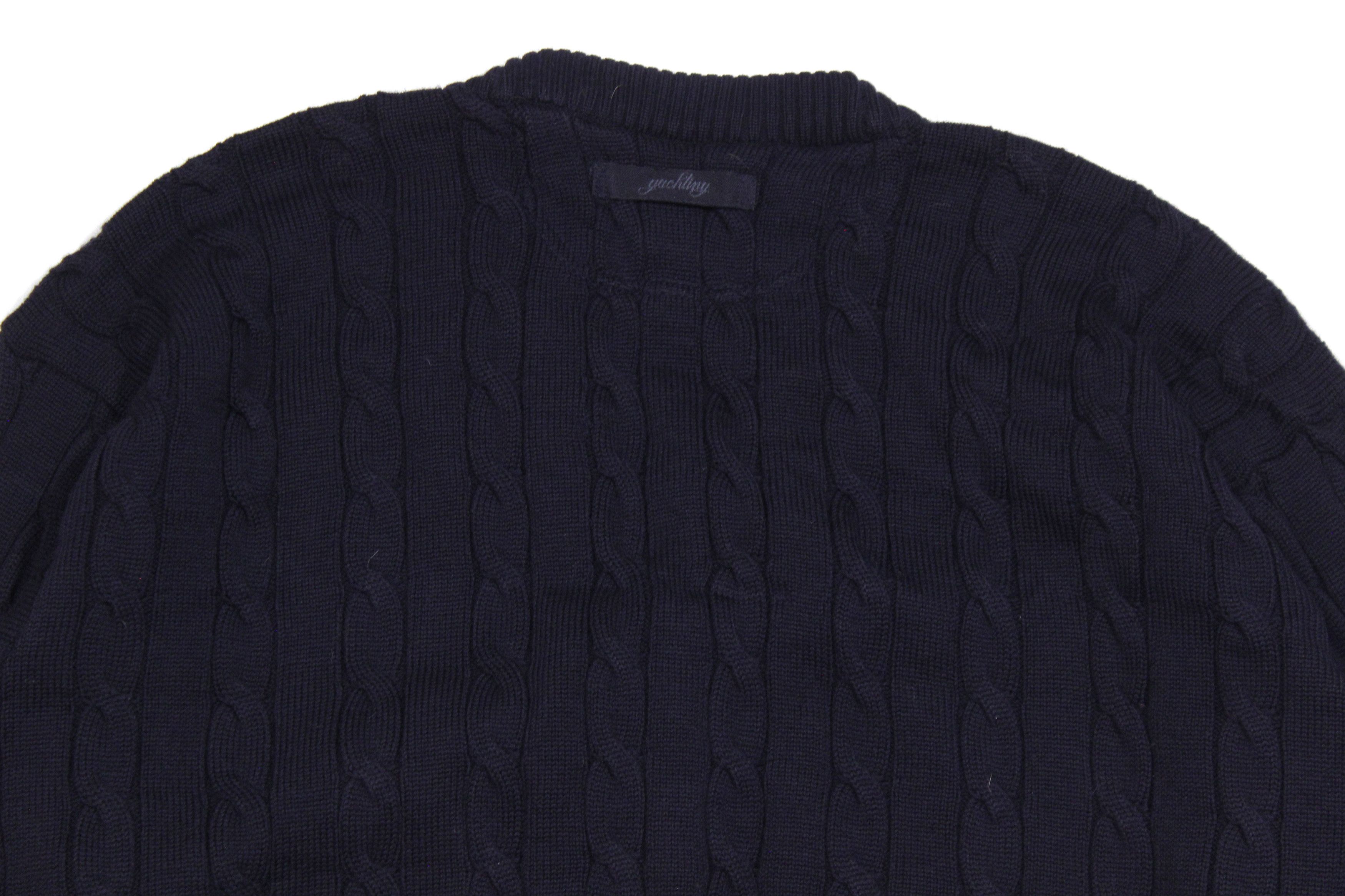 Paul & Shark Metal Logo Wool Cable Heavy Cardigan Vintage Size US L / EU 52-54 / 3 - 5 Thumbnail