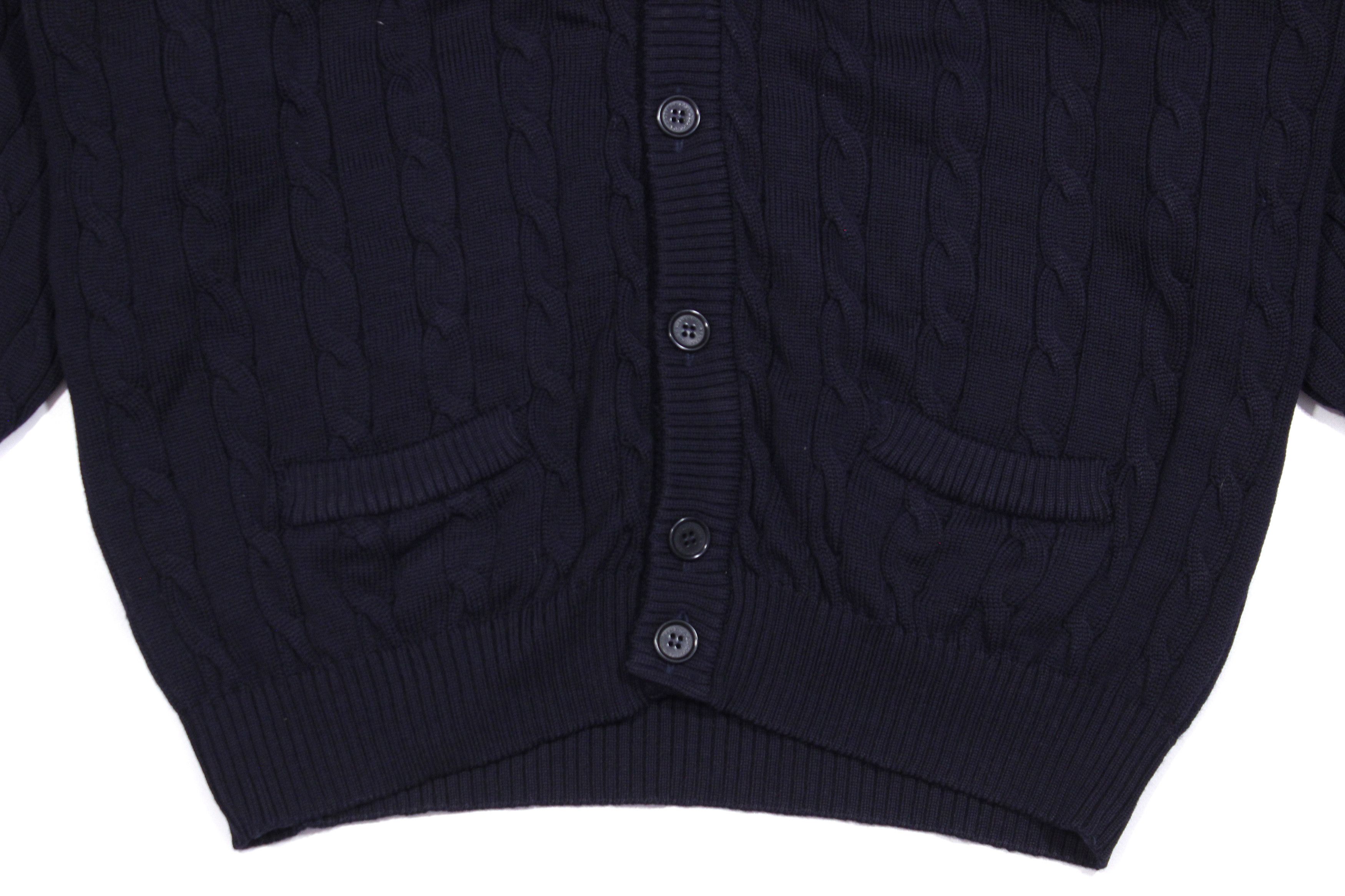 Paul & Shark Metal Logo Wool Cable Heavy Cardigan Vintage Size US L / EU 52-54 / 3 - 4 Thumbnail