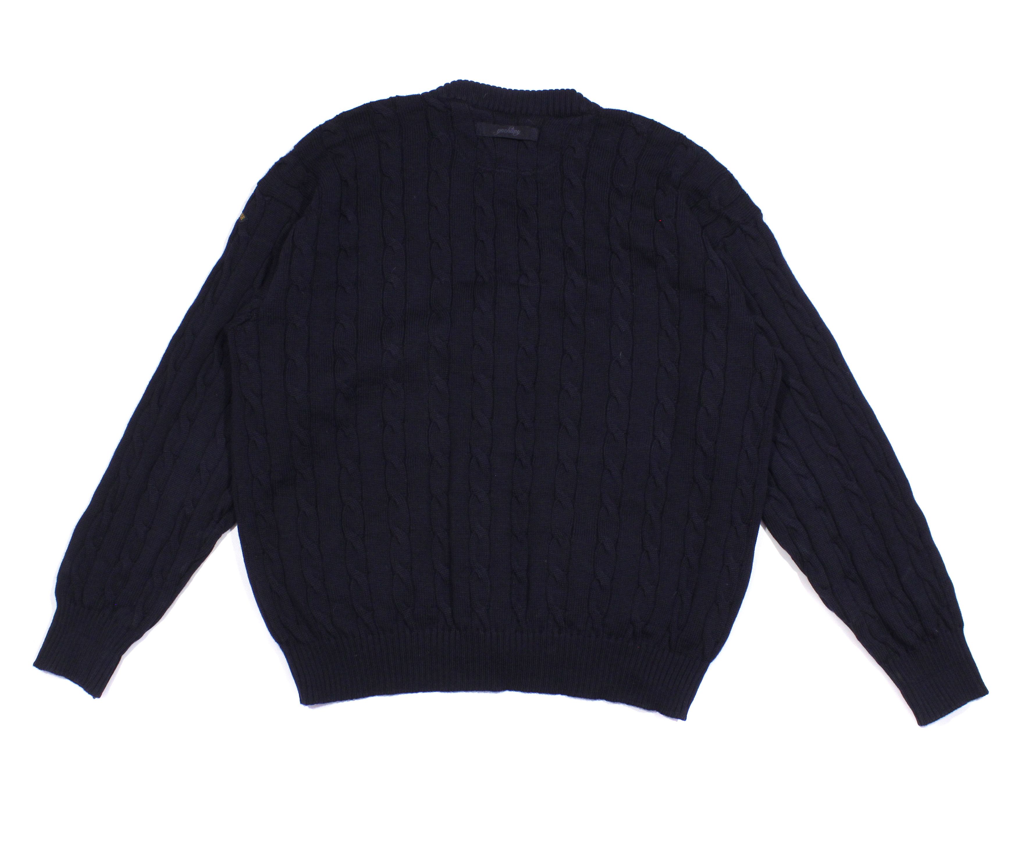 Paul & Shark Metal Logo Wool Cable Heavy Cardigan Vintage Size US L / EU 52-54 / 3 - 2 Thumbnail