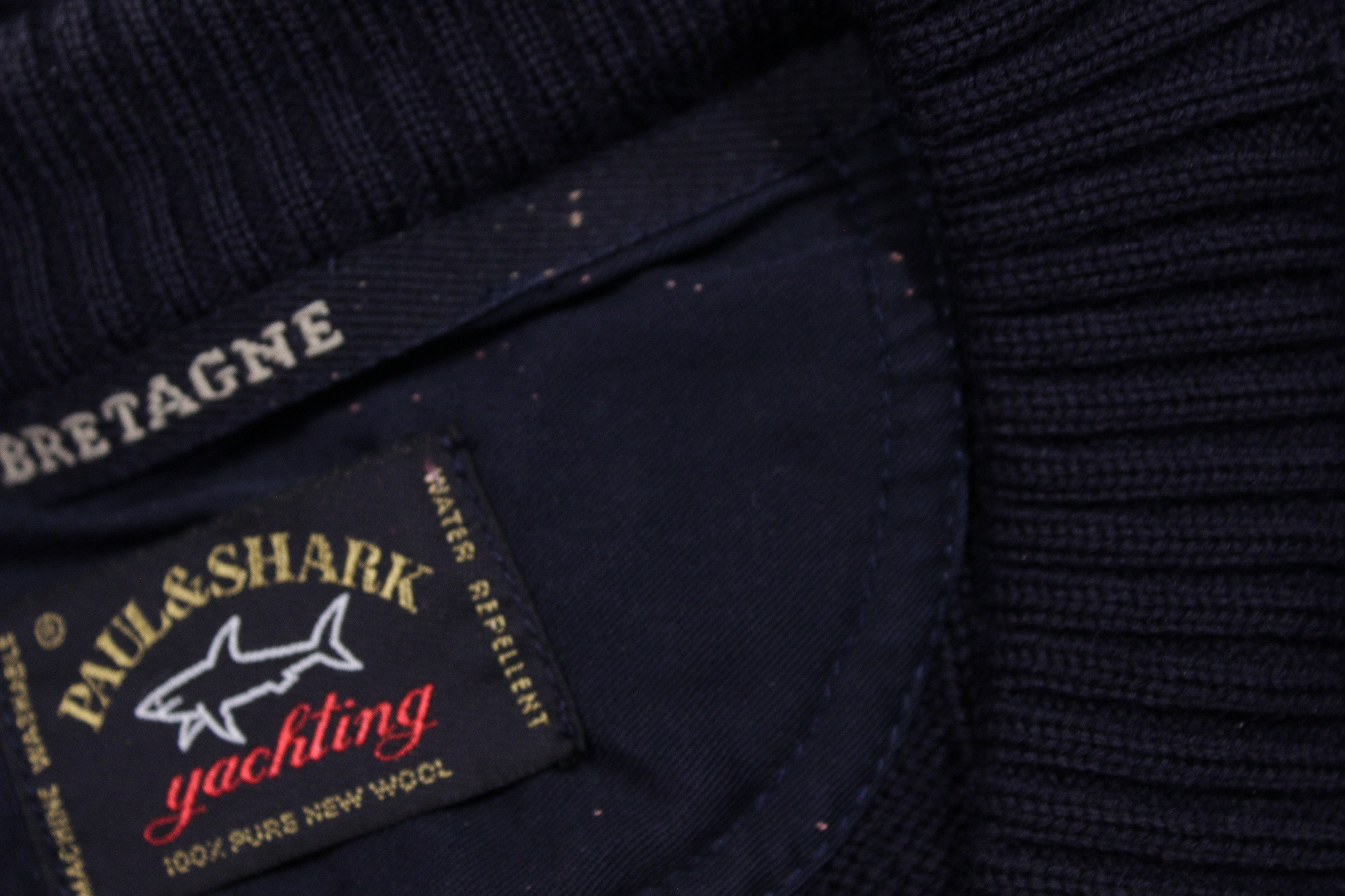 Paul & Shark Metal Logo Wool Cable Heavy Cardigan Vintage Size US L / EU 52-54 / 3 - 8 Thumbnail