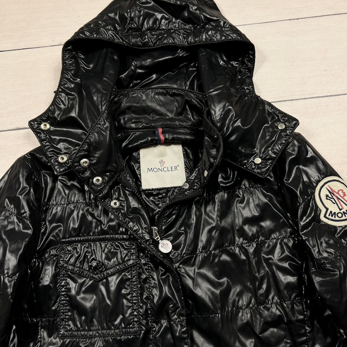 Designer × Moncler Moncler Shiny Black Jacket Big Badge Logo Size M / US 6-8 / IT 42-44 - 5 Thumbnail