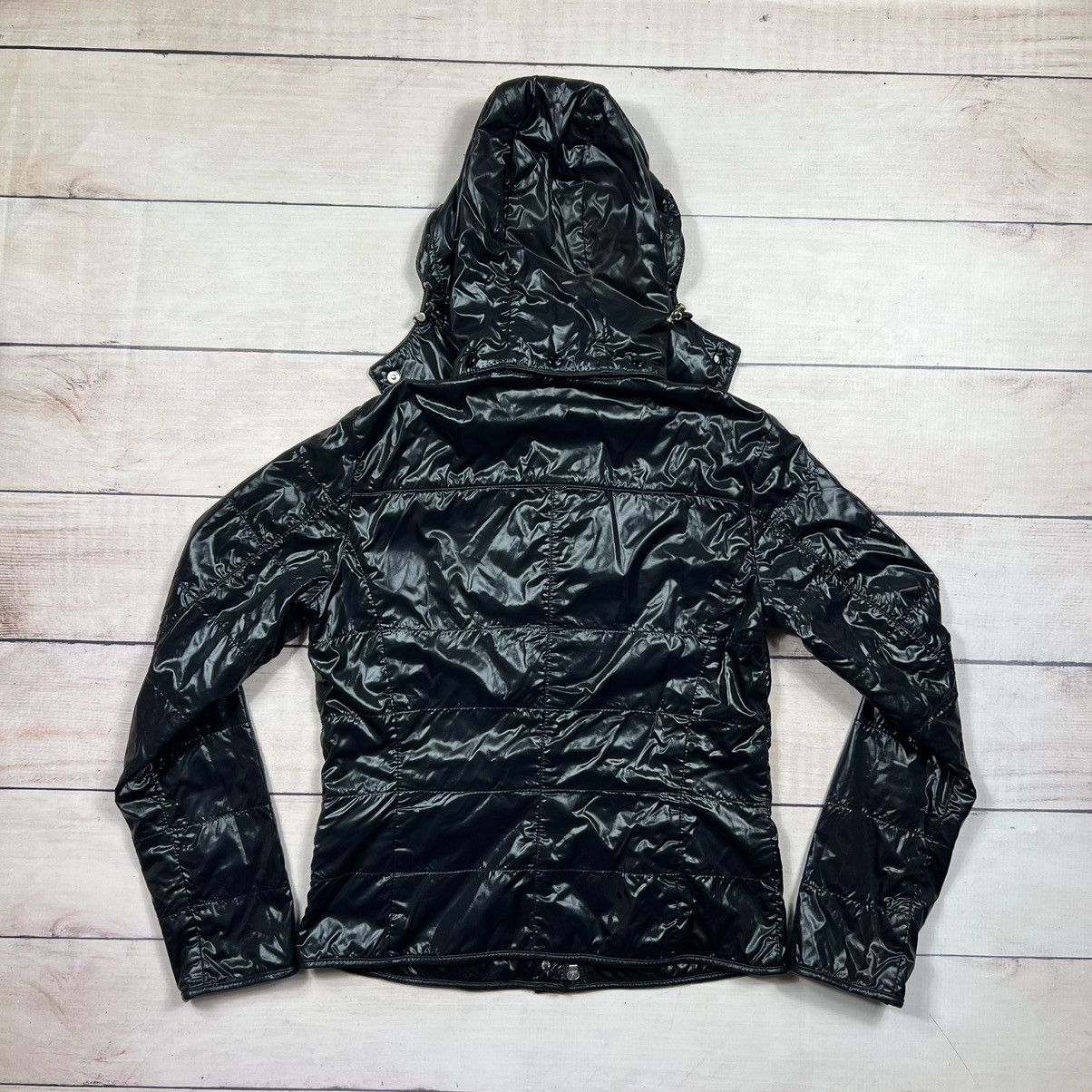 Designer × Moncler Moncler Shiny Black Jacket Big Badge Logo Size M / US 6-8 / IT 42-44 - 9 Thumbnail