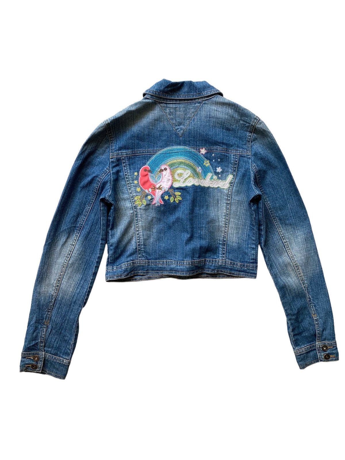 ジャケット・アウター hystericglamour girl design denim jacket Hysteric Glamour Patchwork Logo X Girl Boxy Denim Jacket
