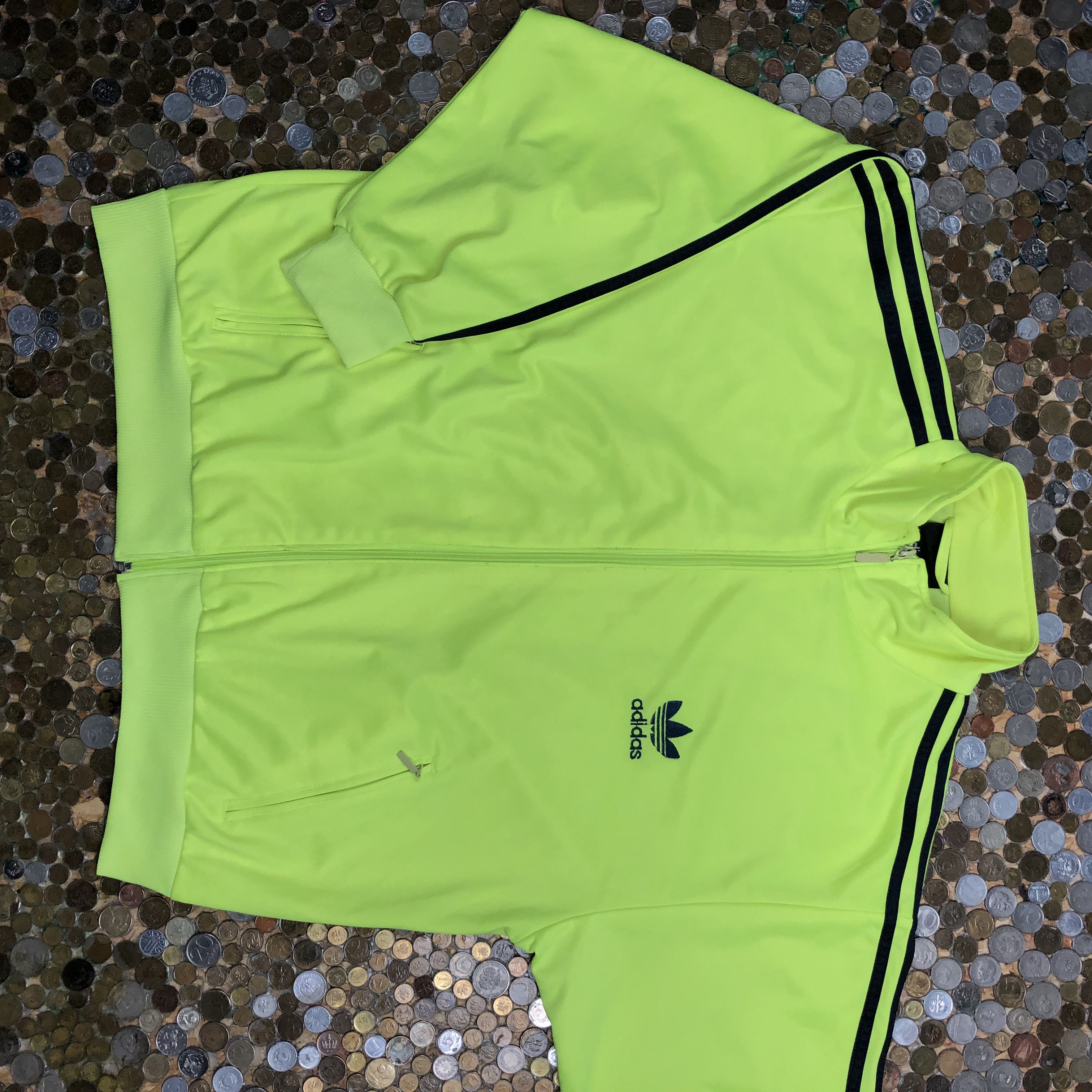 Adidas zip tracksuit neon 90's