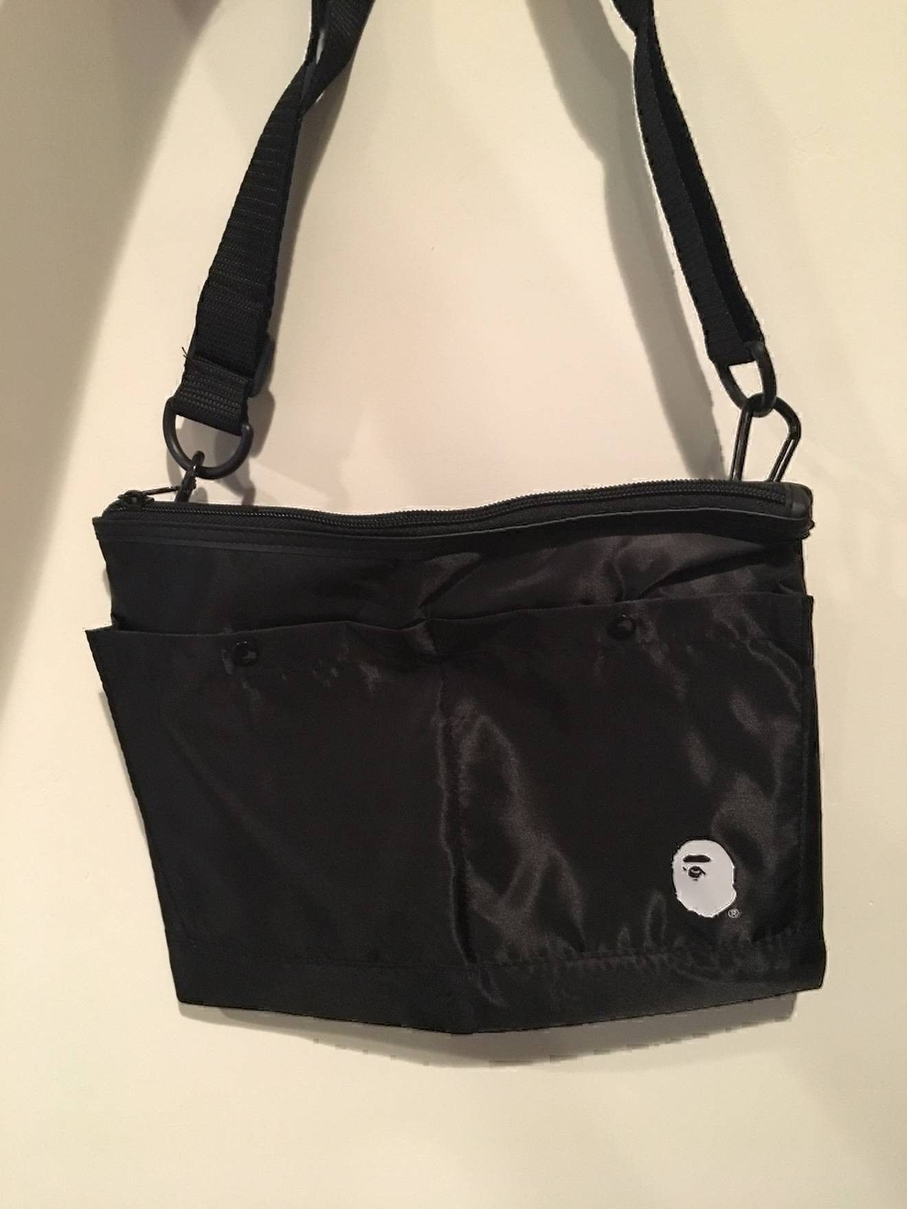Bape Bape Logo Shoulder Messenger Bag Black - A Bathing Ape Size ONE SIZE - 5 Preview
