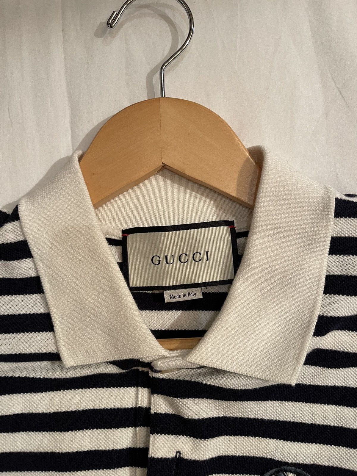 Gucci Gucci Patched black and white Striped Polo Size US XL / EU 56 / 4 - 4 Thumbnail