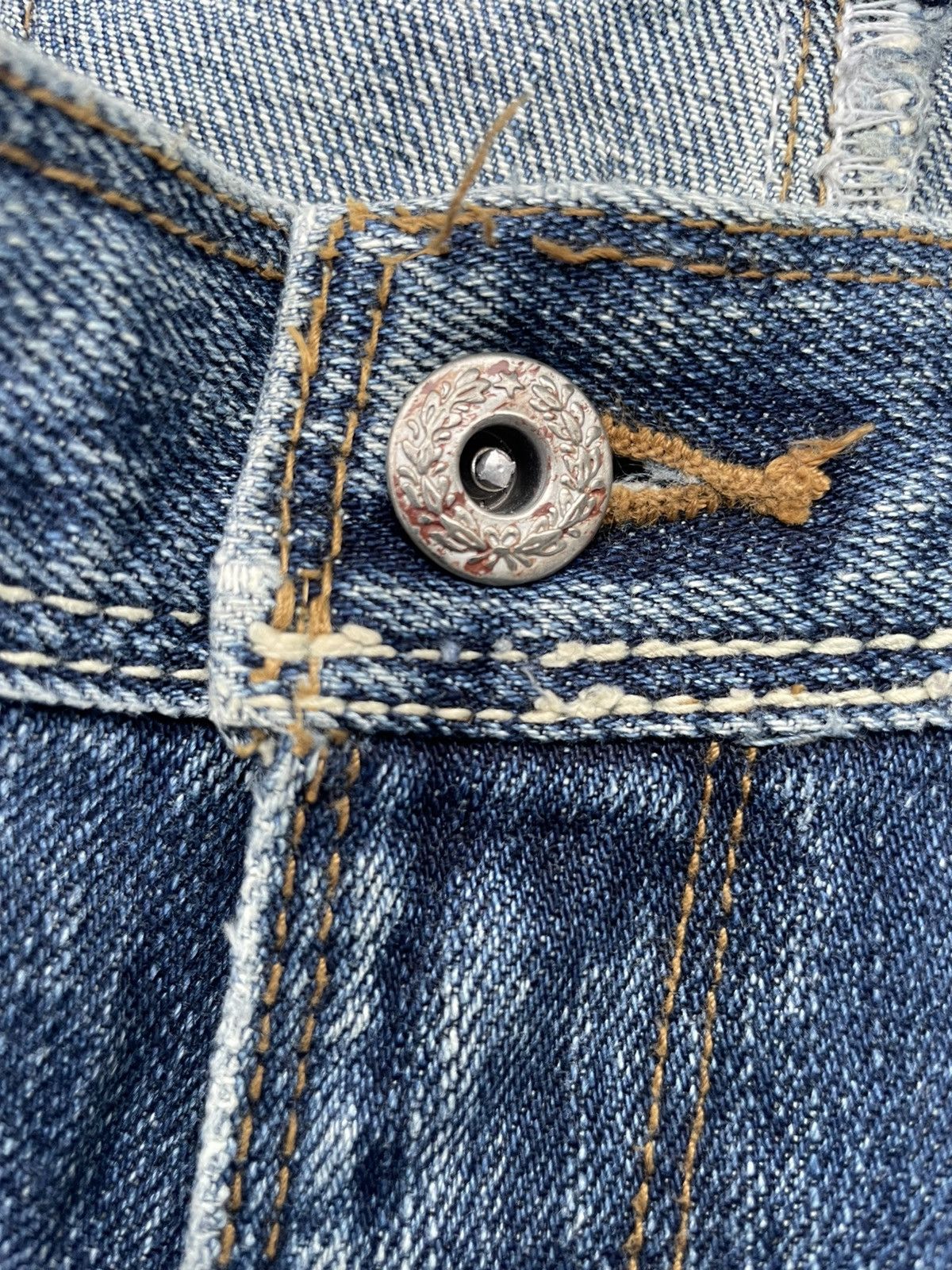 Japanese Brand Bit Blue Aging Faded Wash Denim Size US 34 / EU 50 - 17 Thumbnail