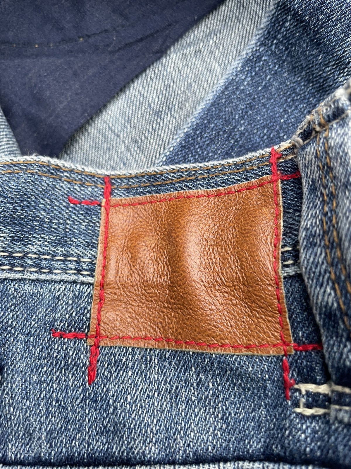 Japanese Brand Bit Blue Aging Faded Wash Denim Size US 34 / EU 50 - 12 Thumbnail