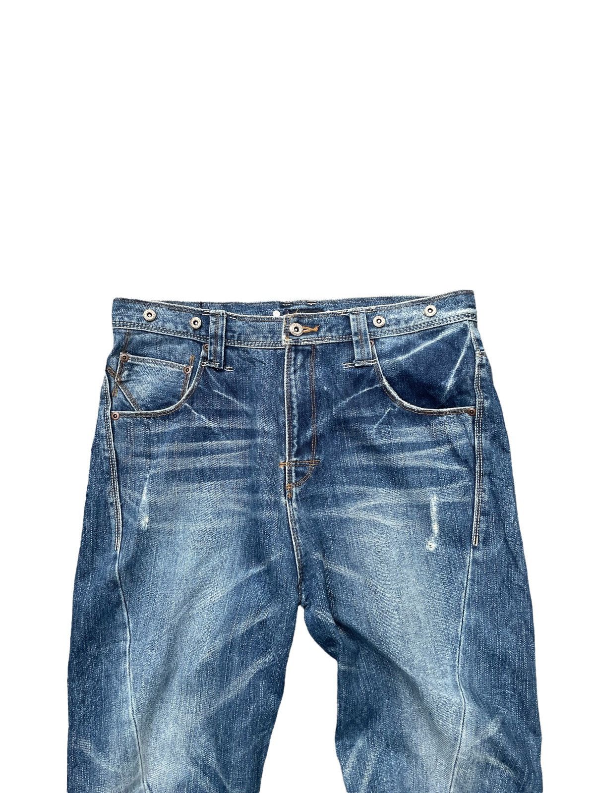 Japanese Brand Bit Blue Aging Faded Wash Denim Size US 34 / EU 50 - 5 Thumbnail
