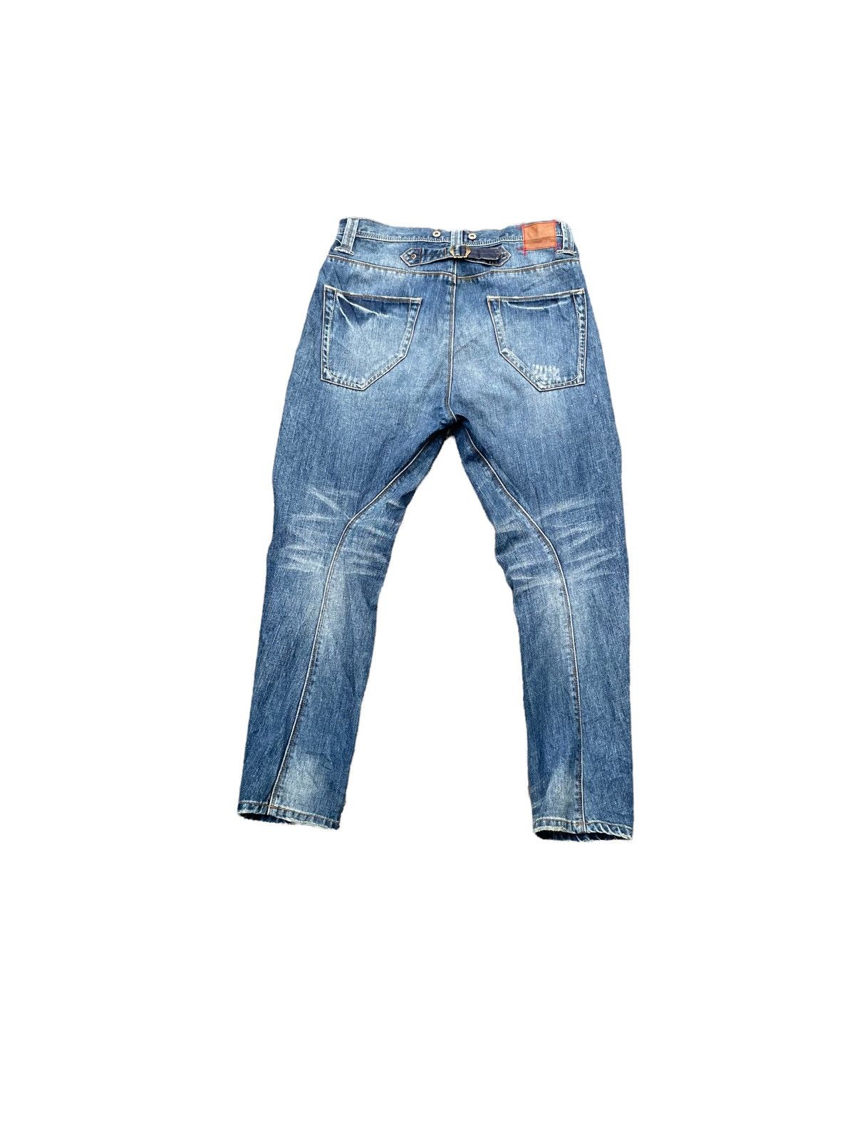 Japanese Brand Bit Blue Aging Faded Wash Denim Size US 34 / EU 50 - 7 Thumbnail