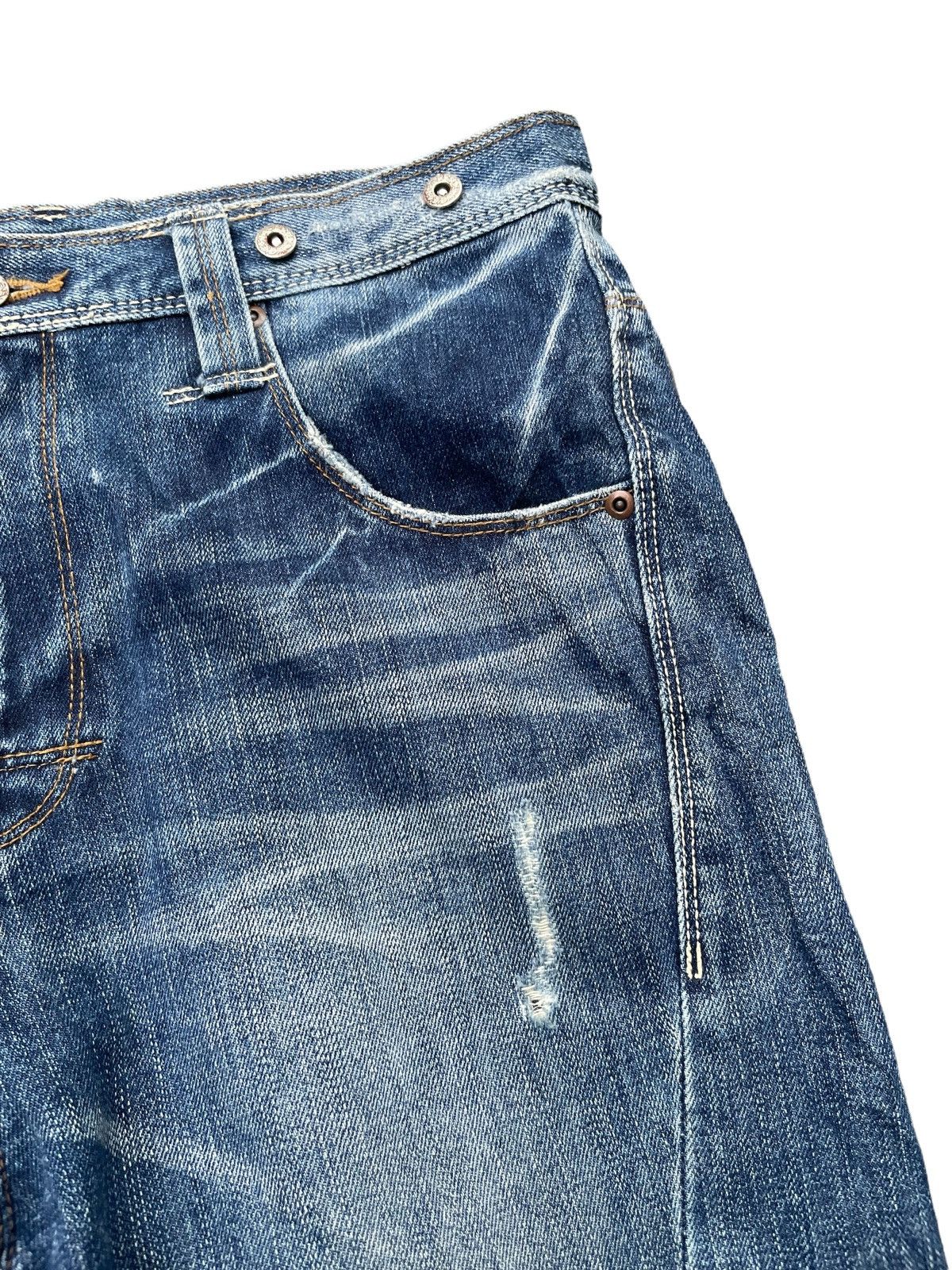Japanese Brand Bit Blue Aging Faded Wash Denim Size US 34 / EU 50 - 6 Thumbnail