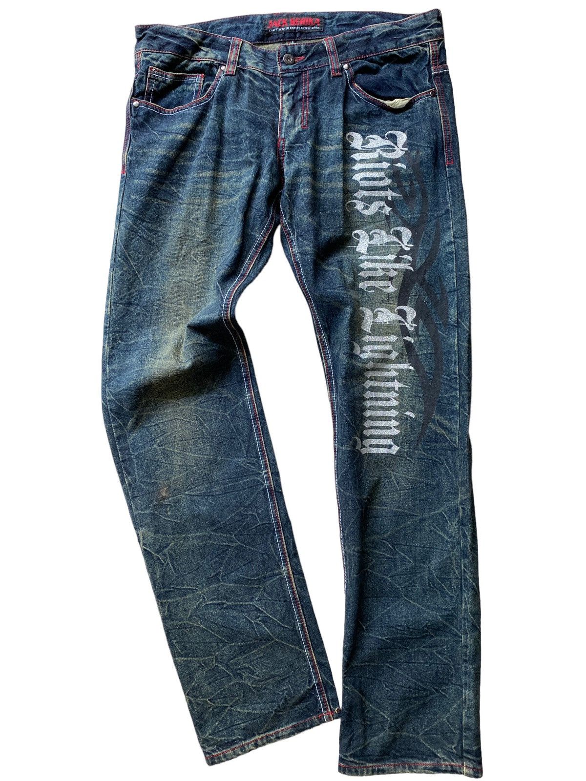 Hysteric Glamour × Japanese Brand × Tornado Mart Jack Serika Denim Punk Design Undercover rare Size US 33 - 2 Thumbnail