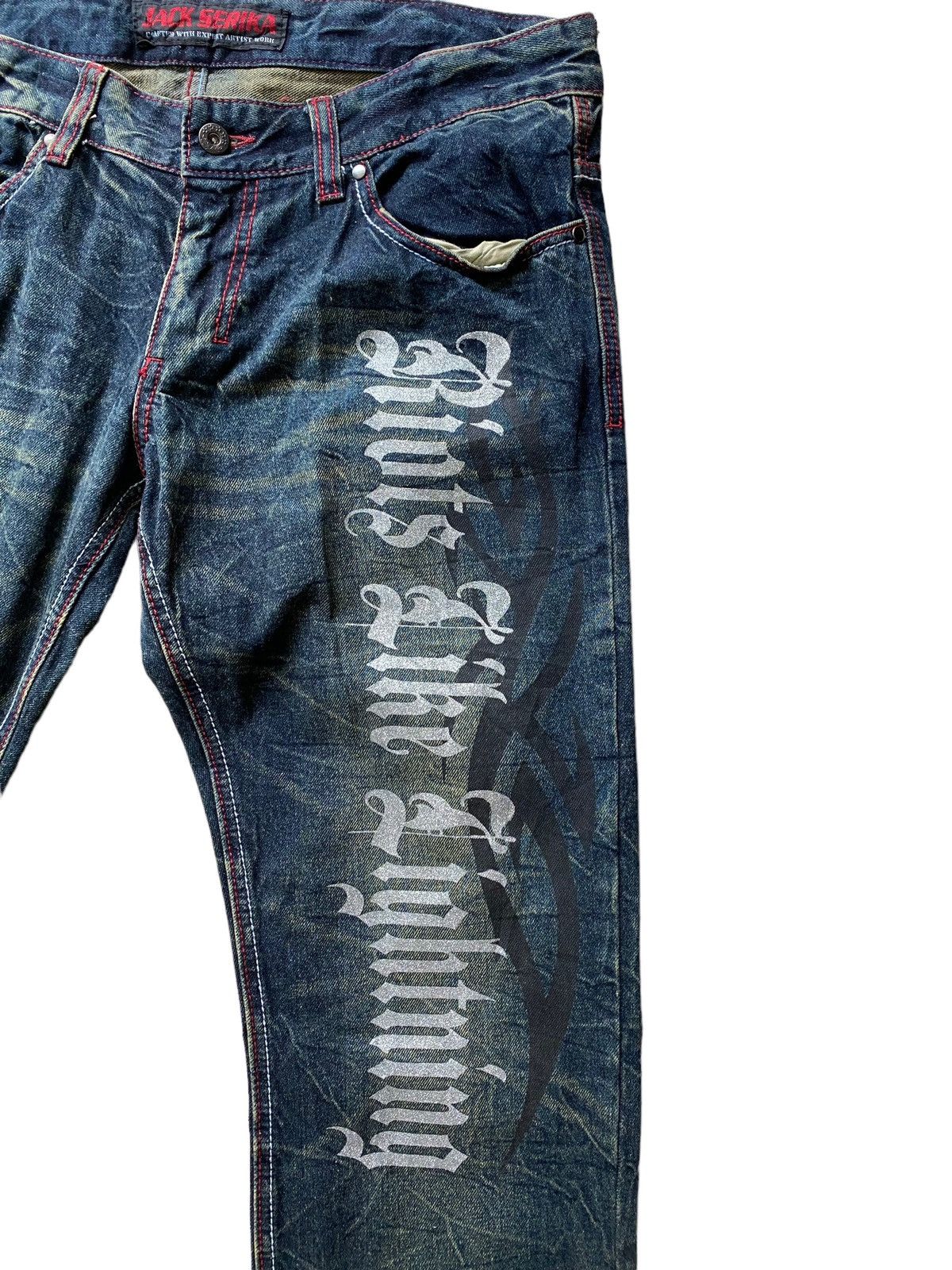 Hysteric Glamour × Japanese Brand × Tornado Mart Jack Serika Denim Punk Design Undercover rare Size US 33 - 4 Thumbnail
