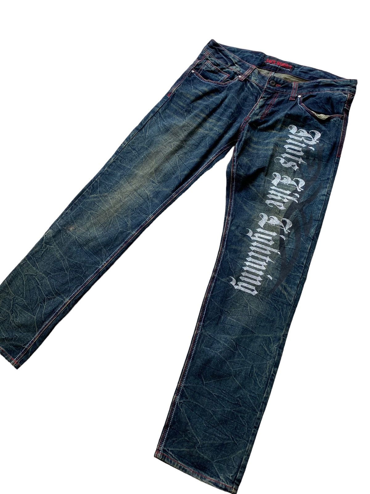 Hysteric Glamour × Japanese Brand × Tornado Mart Jack Serika Denim Punk Design Undercover rare Size US 33 - 3 Thumbnail