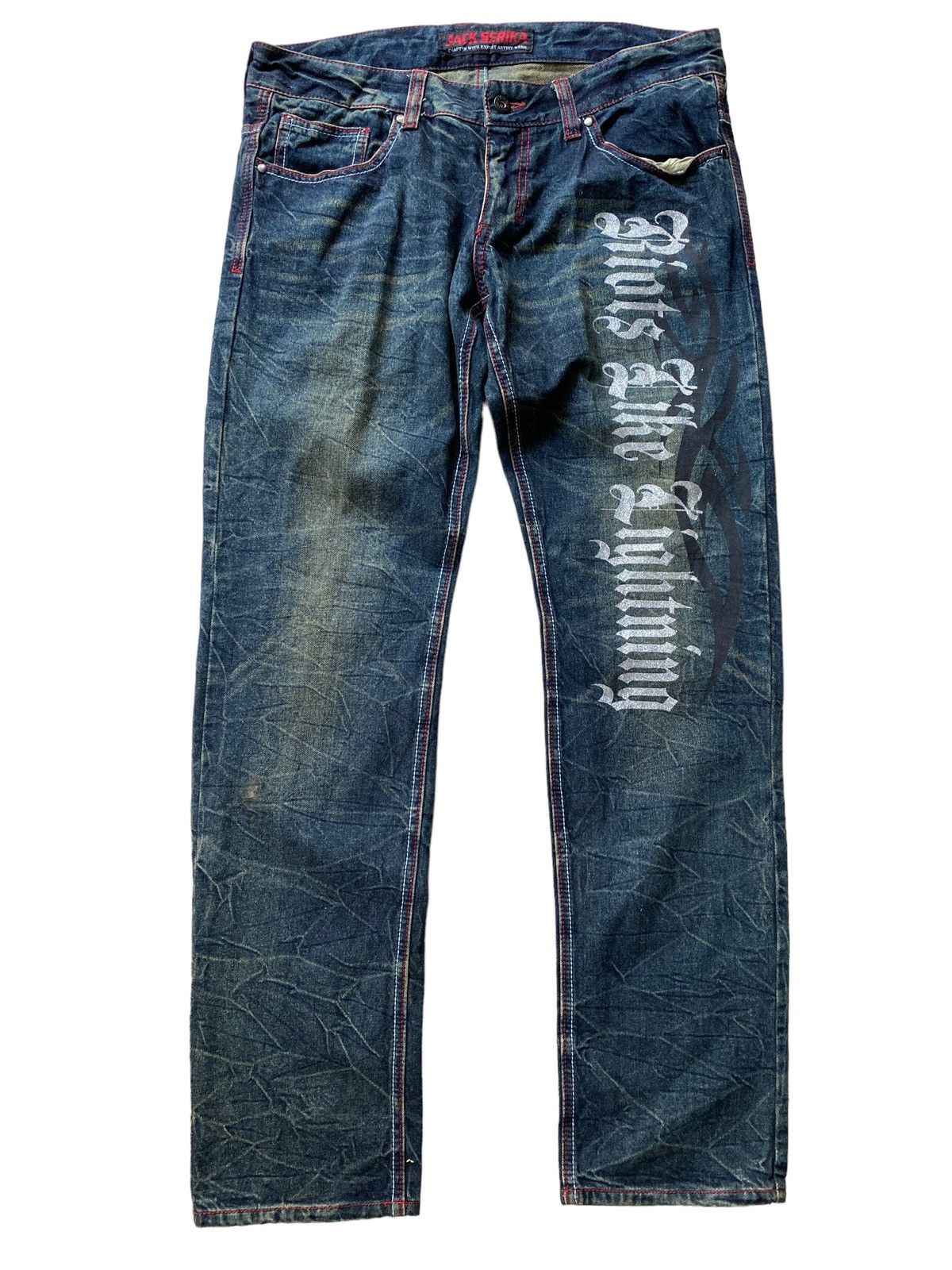 Hysteric Glamour × Japanese Brand × Tornado Mart Jack Serika Denim Punk Design Undercover rare Size US 33 - 8 Thumbnail