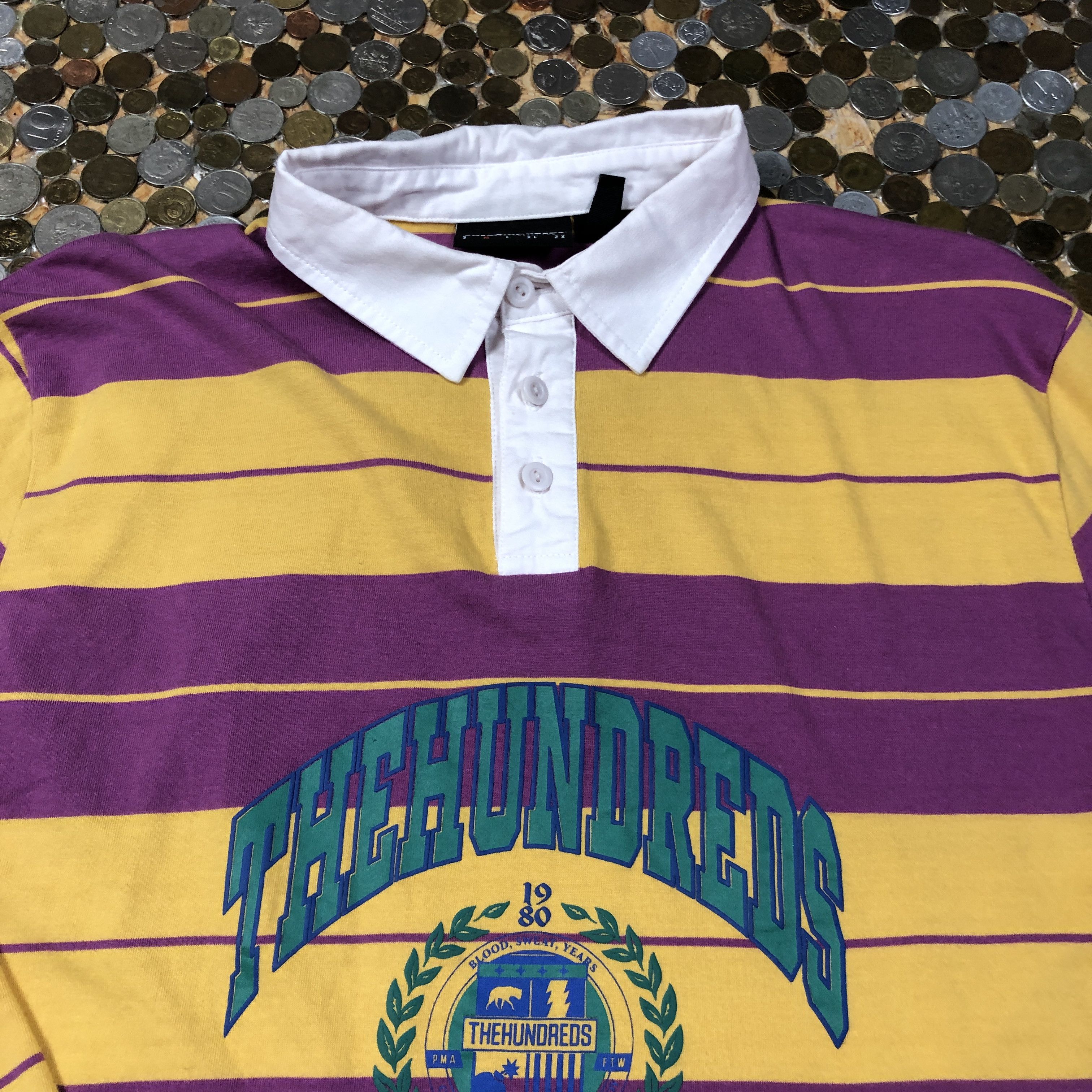 The Hundreds The Hundreds Longsleeve strip Polo Size US M / EU 48-50 / 2 - 3 Thumbnail