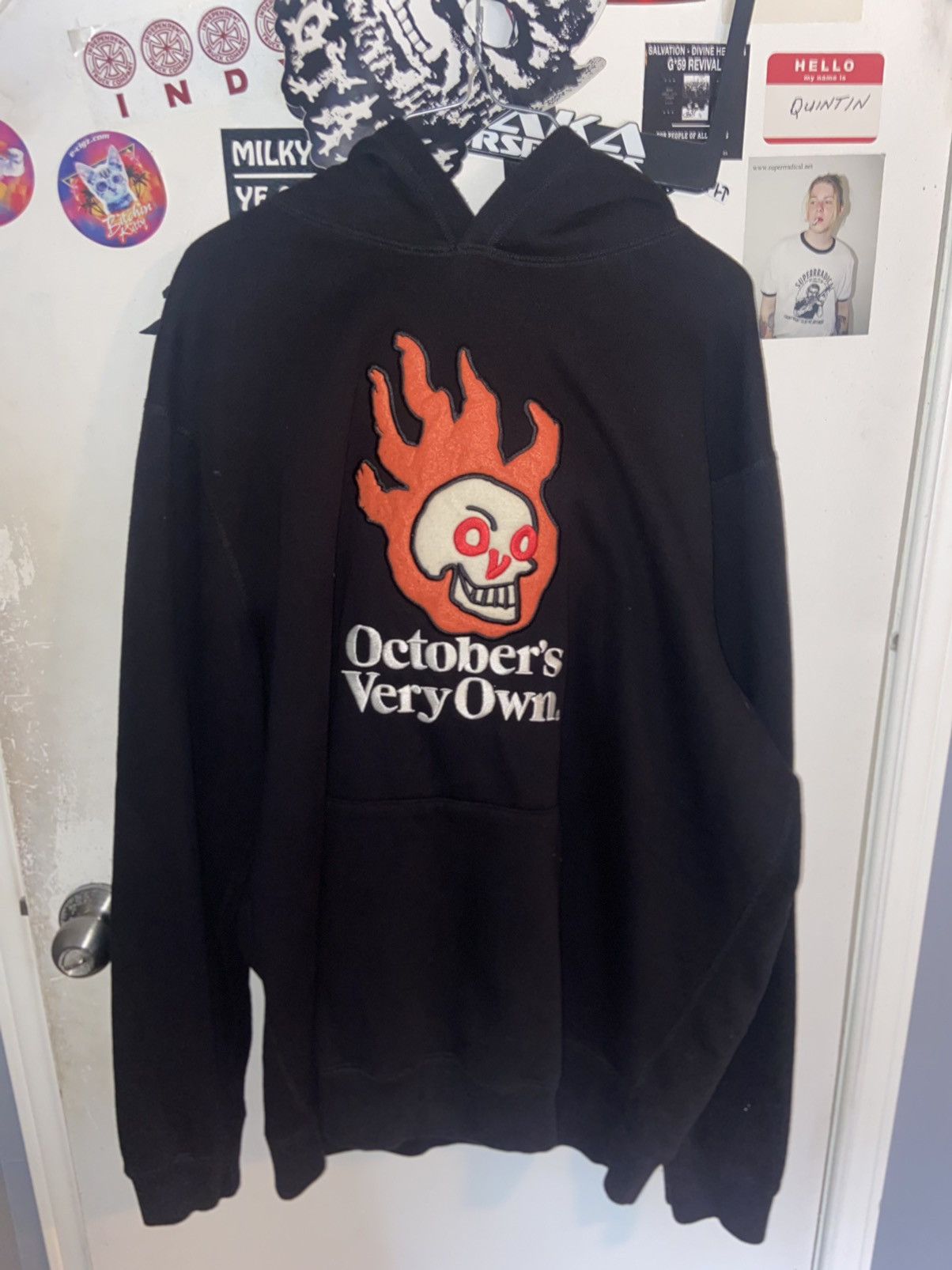 October's Very Own Octobers Very Own Flaming Skull Hoodie | Grailed