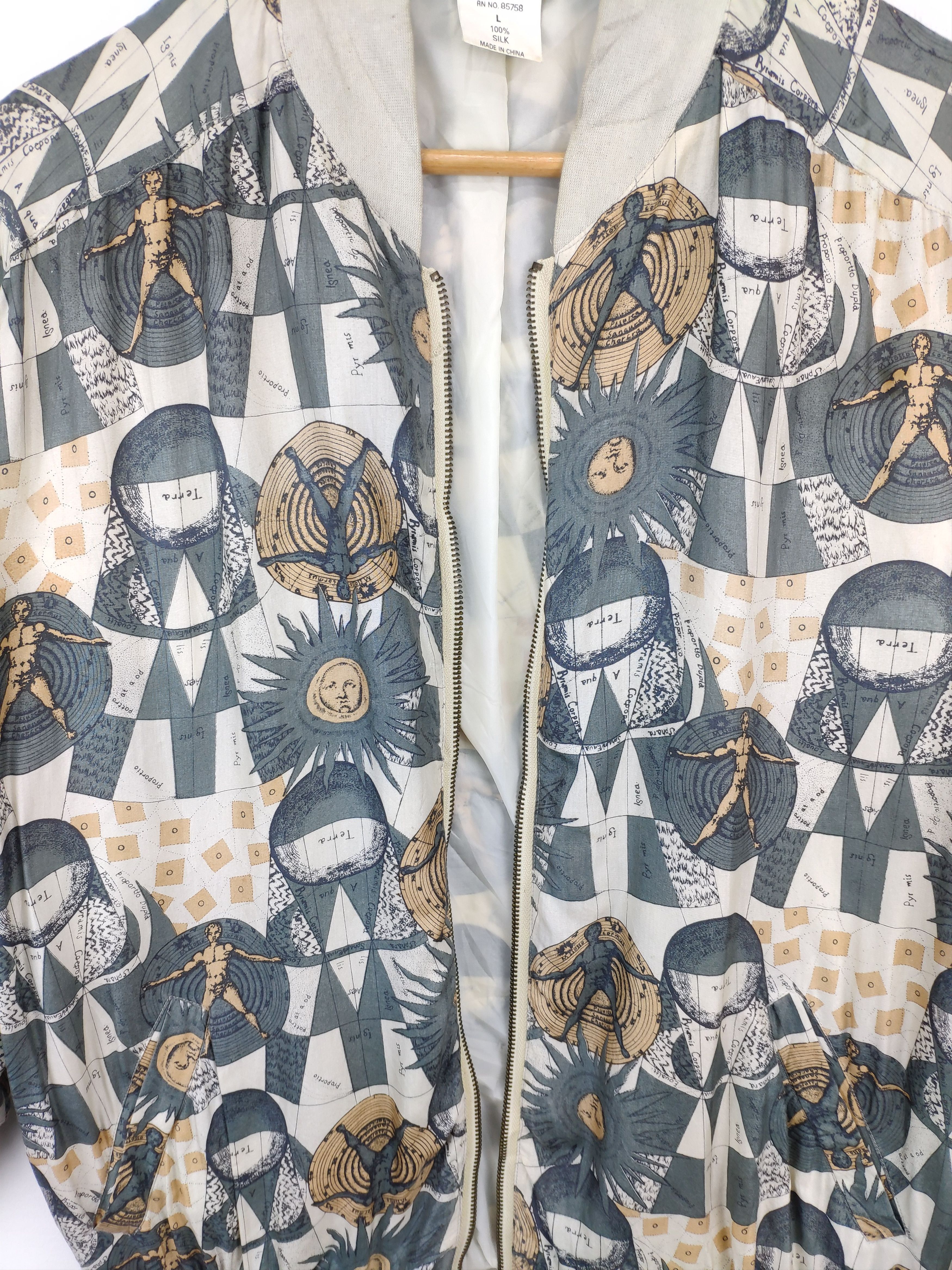 Japanese Brand × Vintage 🇯🇵 Vintage 90s Nico Biani Silk Jacket Bomber Printed Size US L / EU 52-54 / 3 - 11 Thumbnail