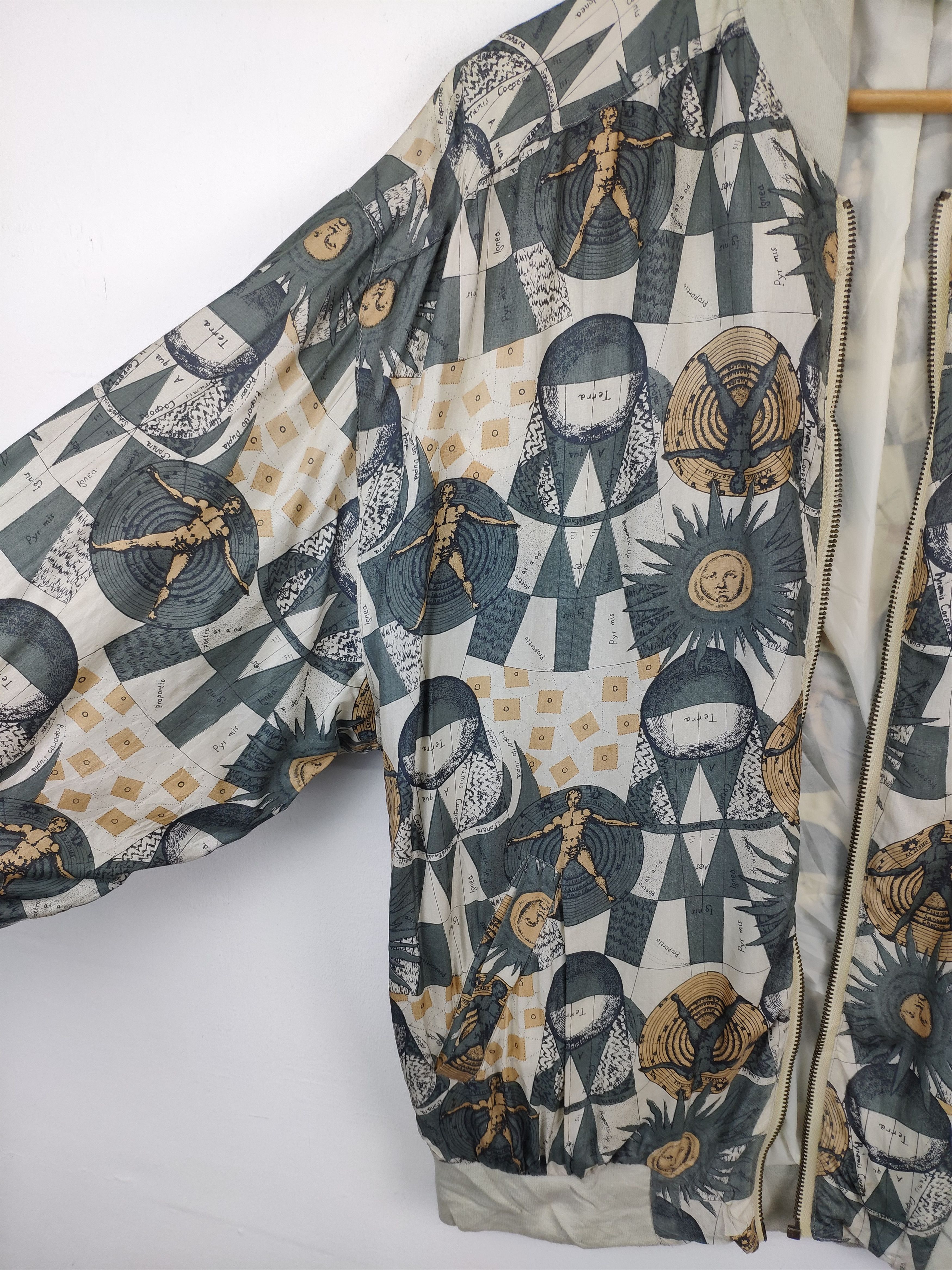 Japanese Brand × Vintage 🇯🇵 Vintage 90s Nico Biani Silk Jacket Bomber Printed Size US L / EU 52-54 / 3 - 9 Thumbnail