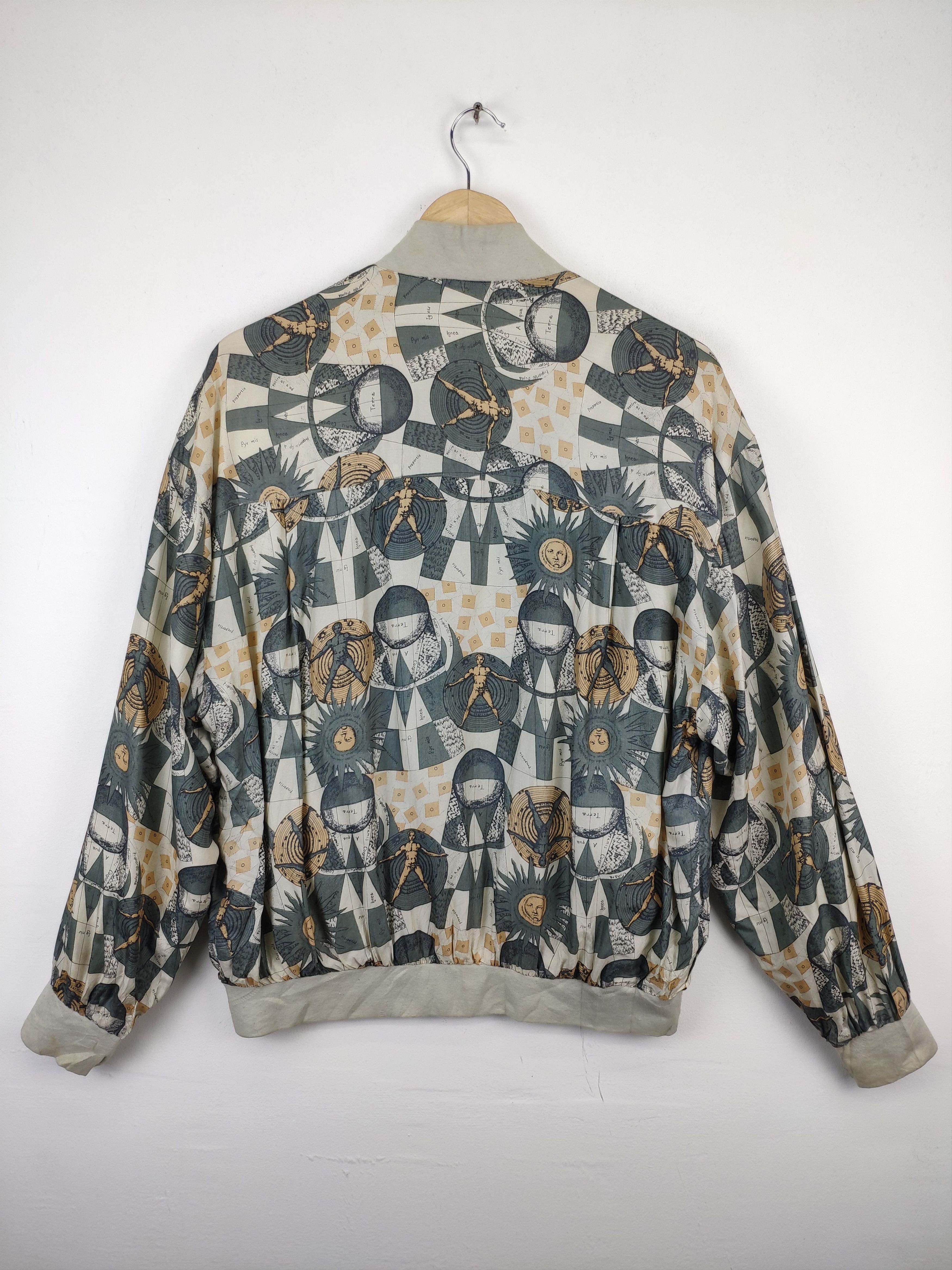 Japanese Brand × Vintage 🇯🇵 Vintage 90s Nico Biani Silk Jacket Bomber Printed Size US L / EU 52-54 / 3 - 2 Thumbnail