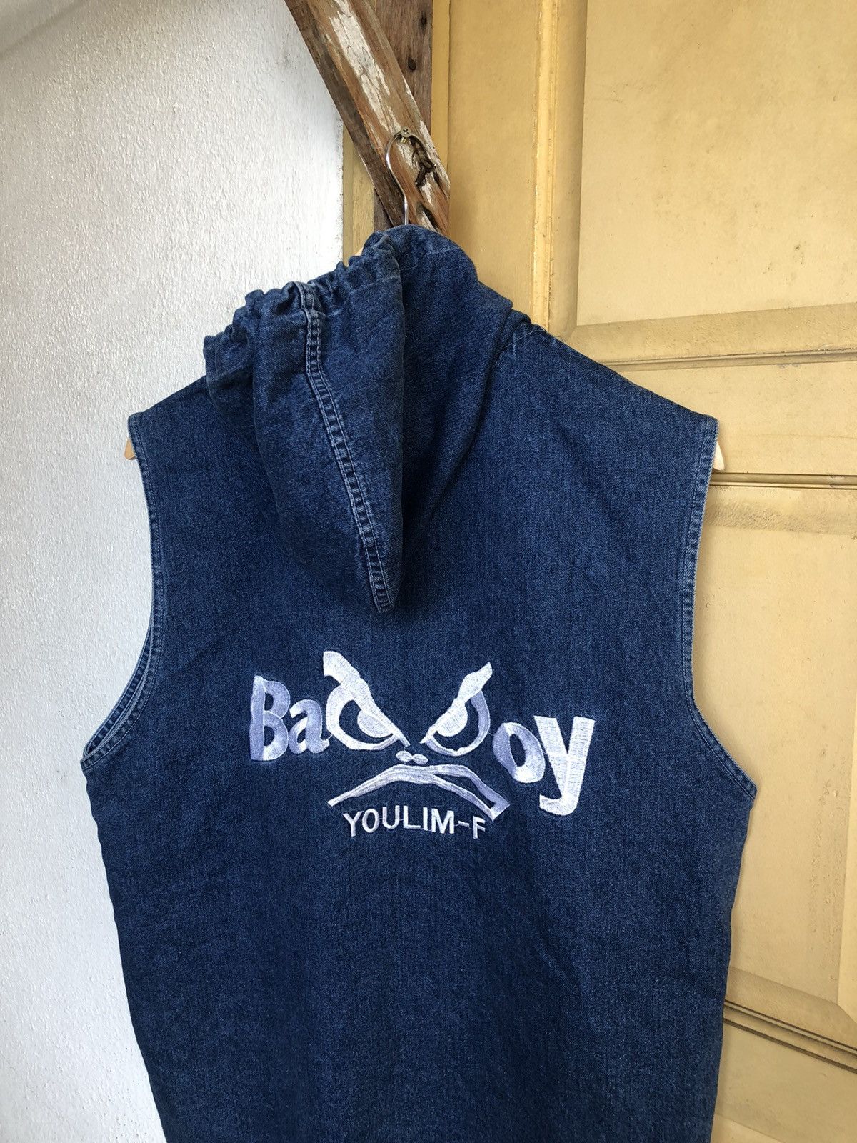 BADBOY Embroidery Logo Selvedge Denim Vest Jacket Hoodie