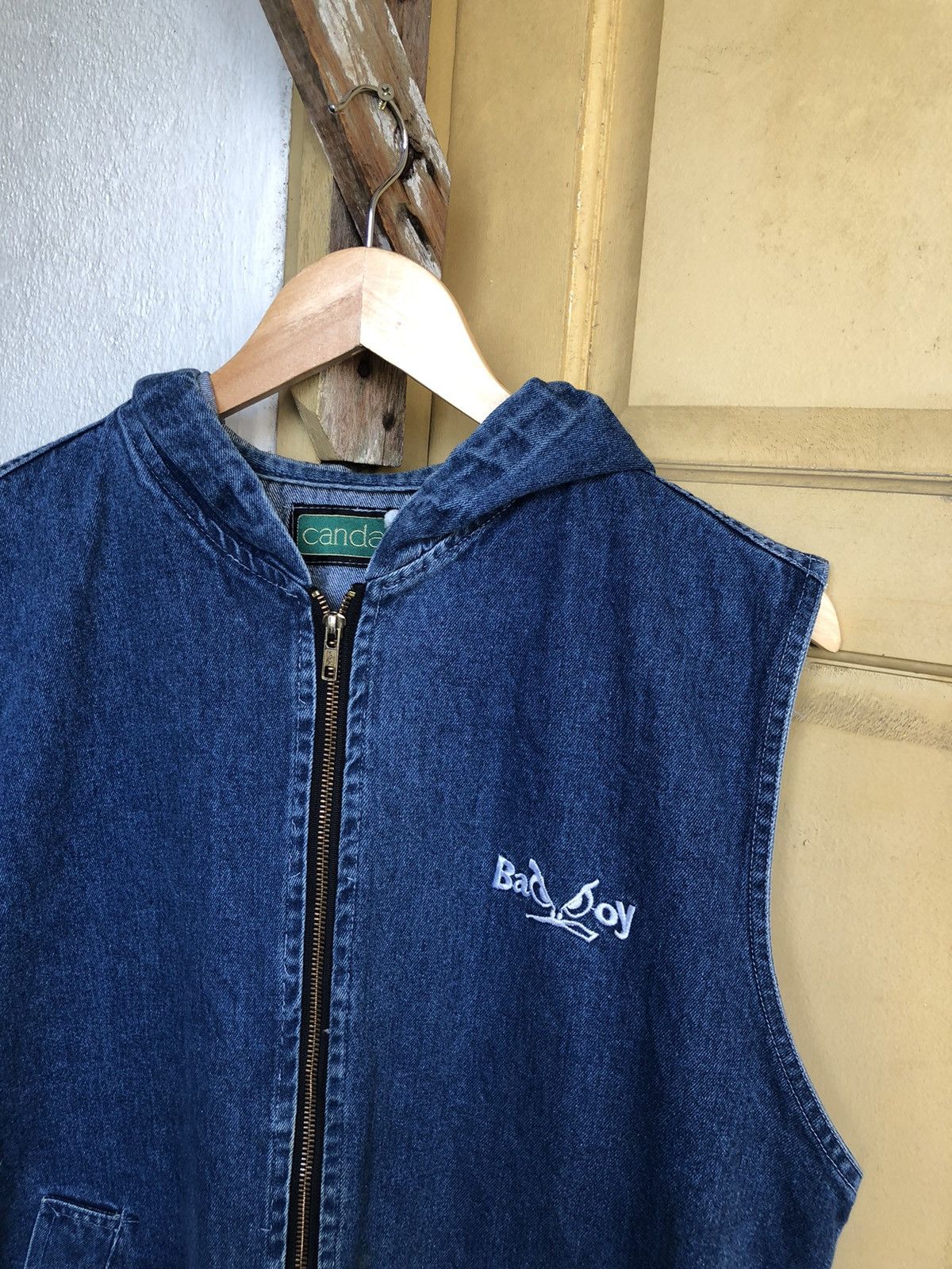 BADBOY Embroidery Logo Selvedge Denim Vest Jacket Hoodie