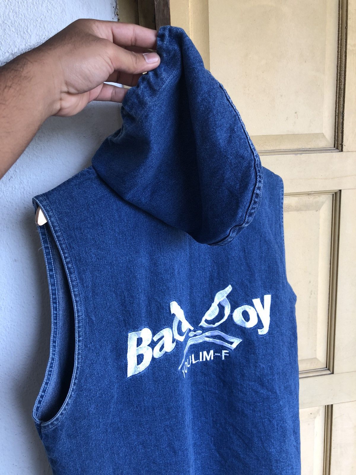 BADBOY Embroidery Logo Selvedge Denim Vest Jacket Hoodie