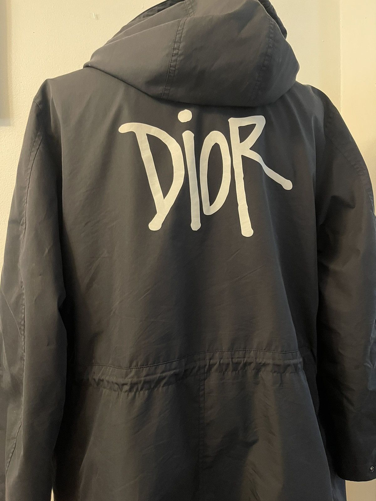 Dior Mens SHAWN Stussy Zip Up Jacket 44 XL Blue Red Logo SS21 Collard Year  OX | eBay