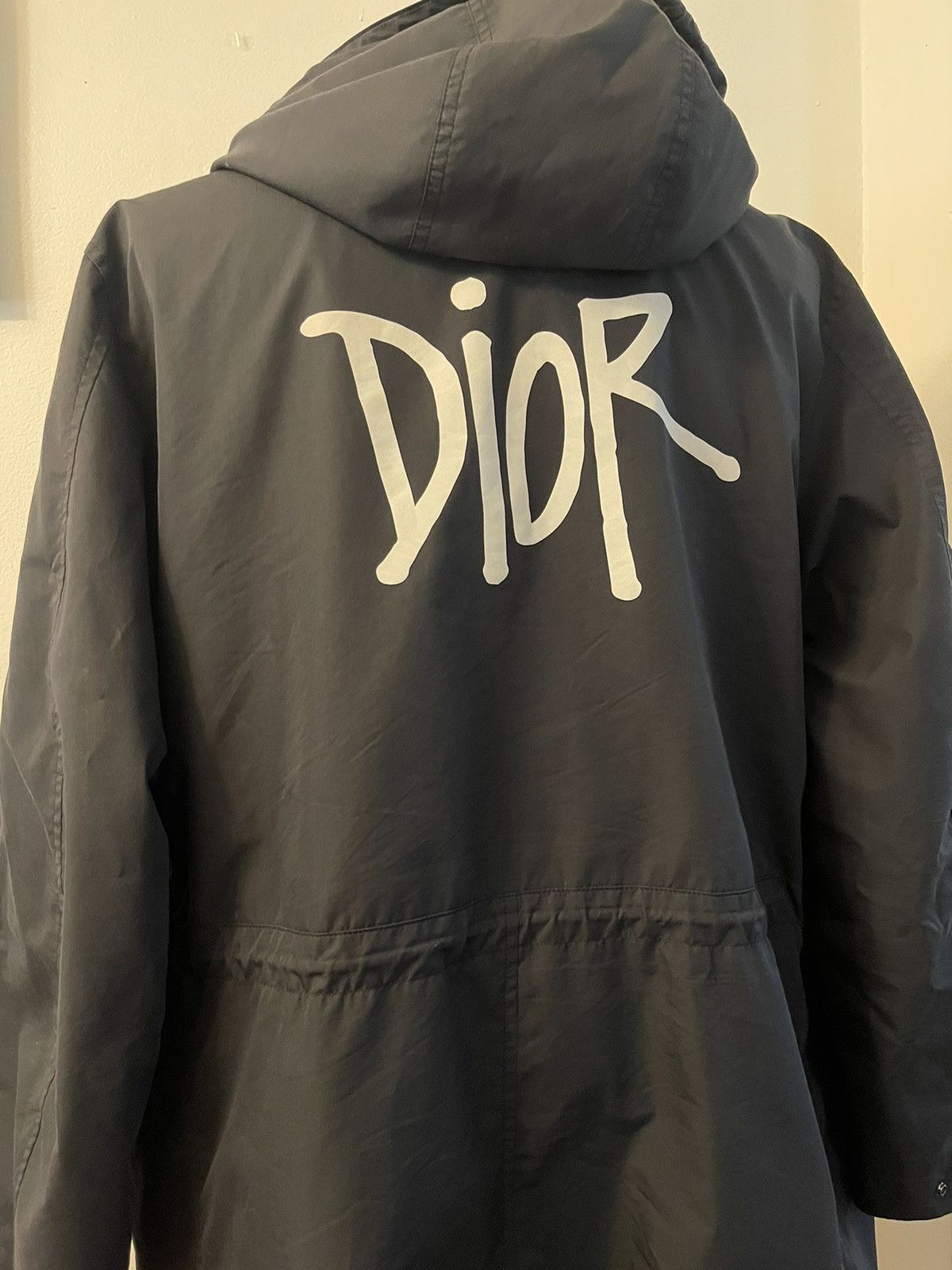 Dior Dior x Shawn Stussy | Black dior logo parka | Grailed