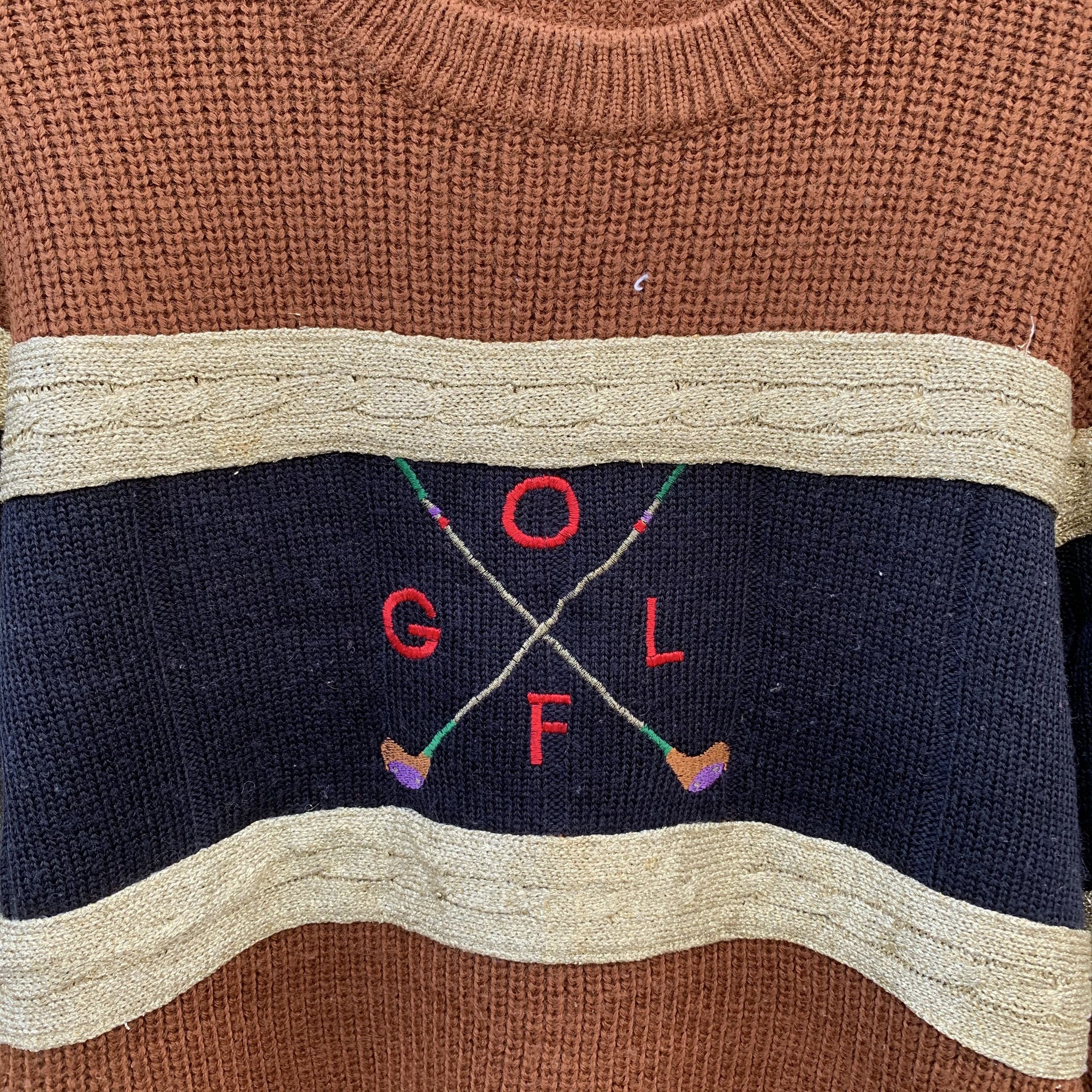 Vintage SEND OFFER🔥Vtg Paris Lag Tokyo Knit Embroidery Golf Sweater Size US S / EU 44-46 / 1 - 4 Thumbnail