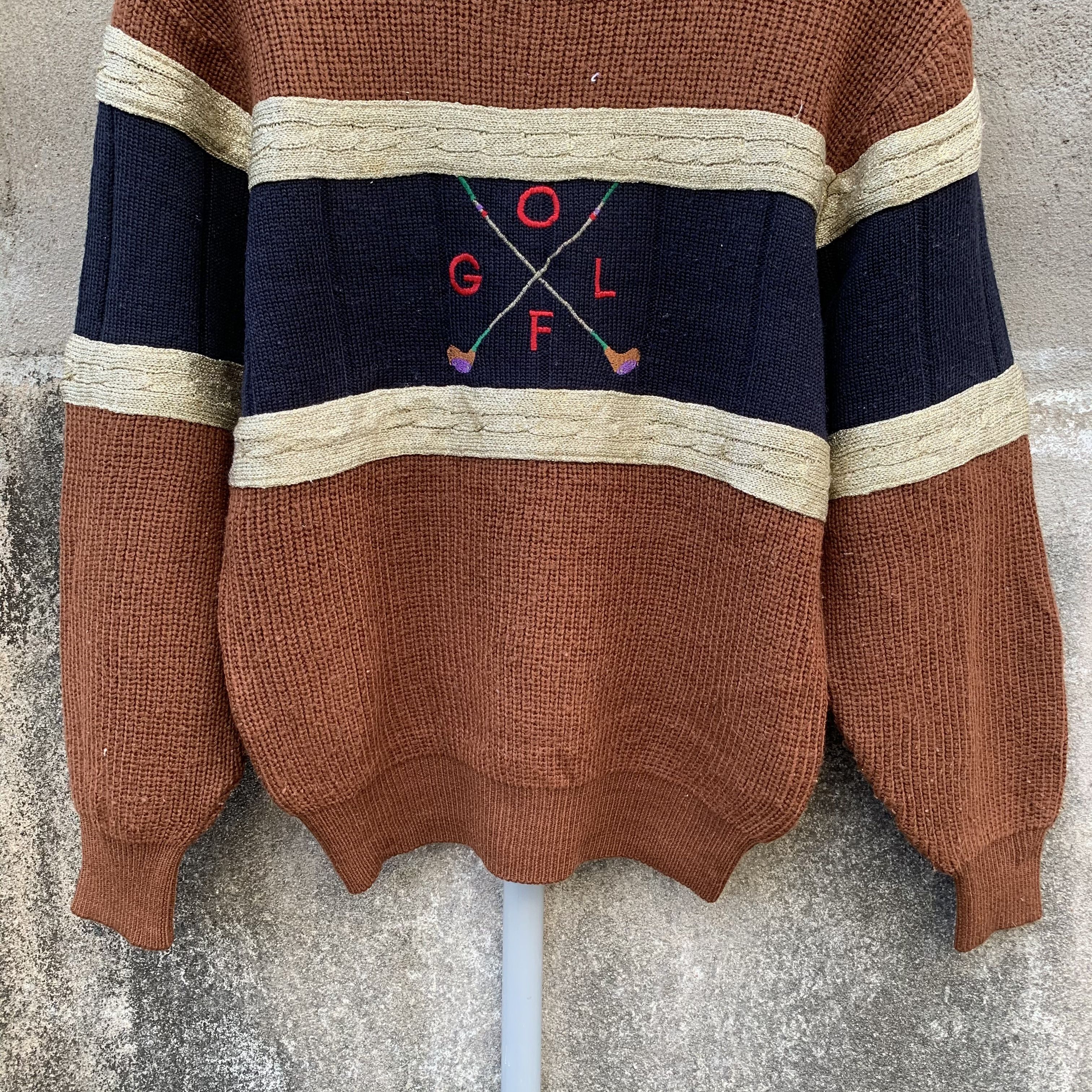Vintage SEND OFFER🔥Vtg Paris Lag Tokyo Knit Embroidery Golf Sweater Size US S / EU 44-46 / 1 - 3 Thumbnail