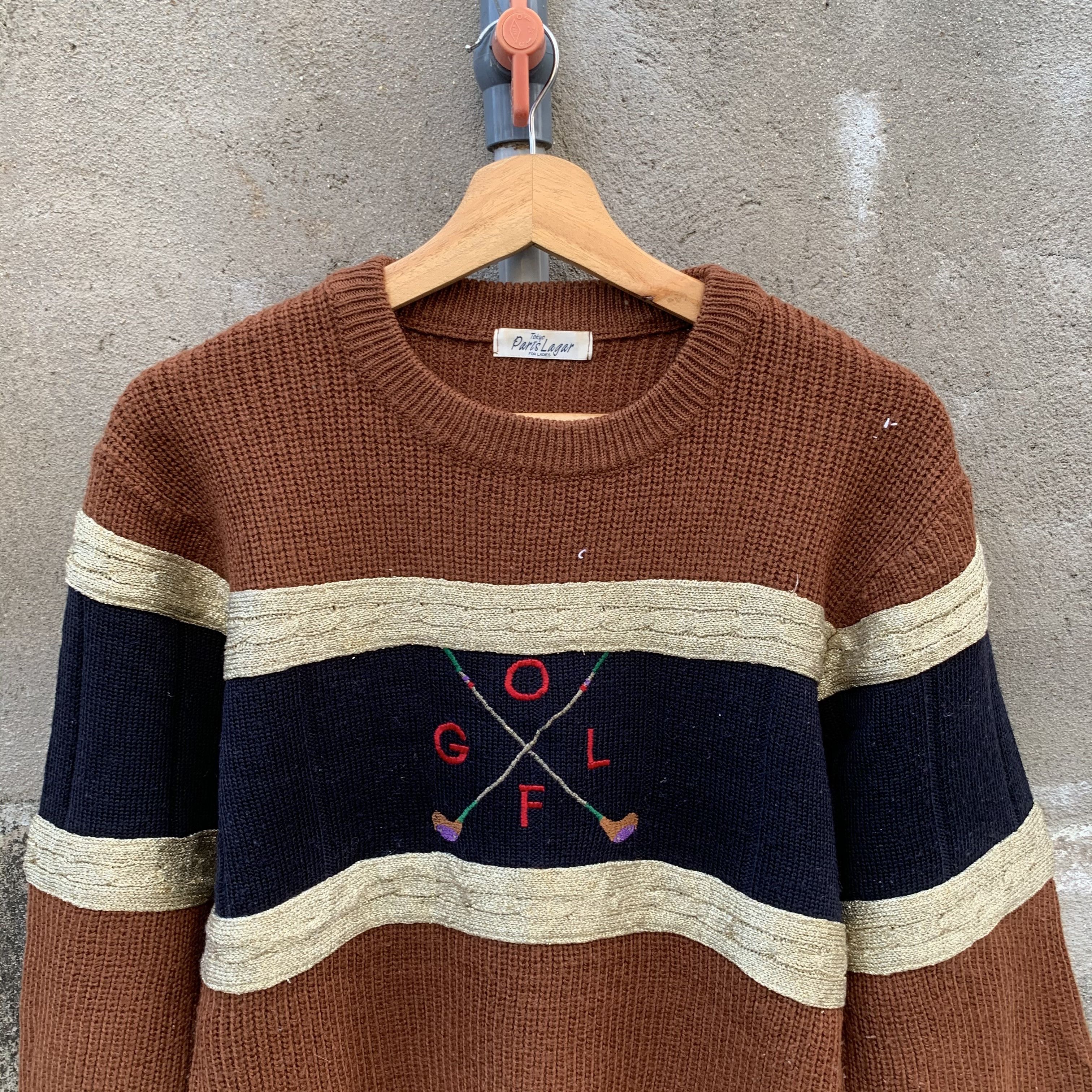 Vintage SEND OFFER🔥Vtg Paris Lag Tokyo Knit Embroidery Golf Sweater Size US S / EU 44-46 / 1 - 2 Thumbnail
