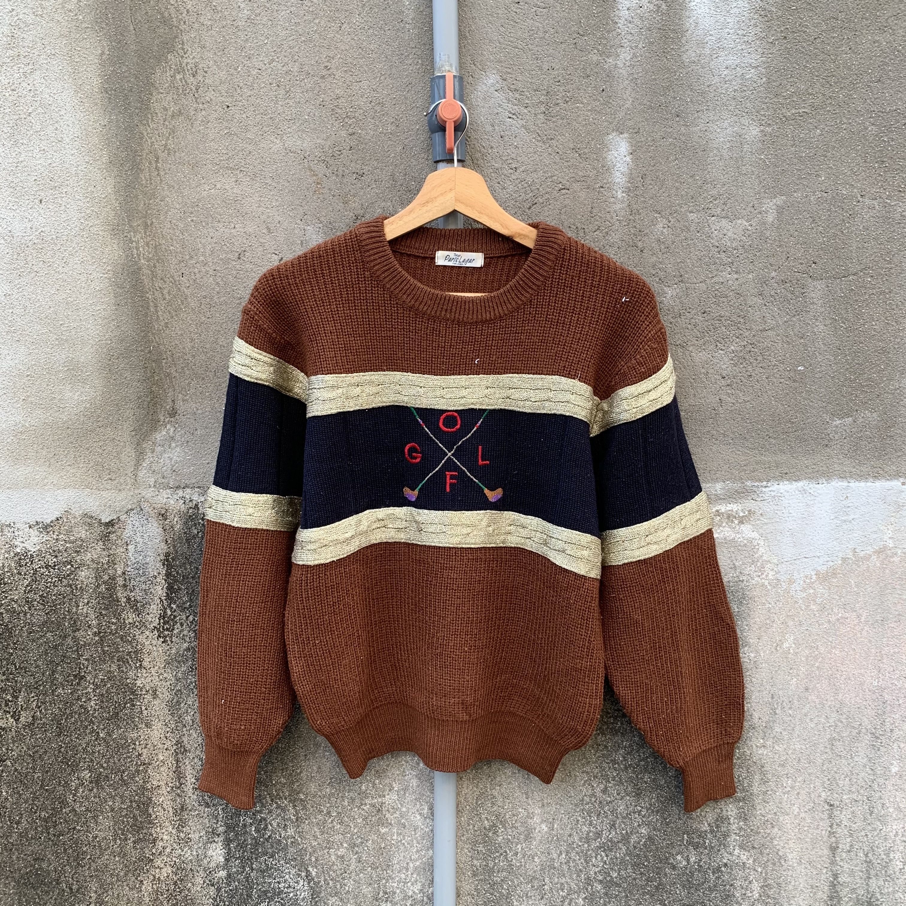 Vintage SEND OFFER🔥Vtg Paris Lag Tokyo Knit Embroidery Golf Sweater Size US S / EU 44-46 / 1 - 1 Thumbnail