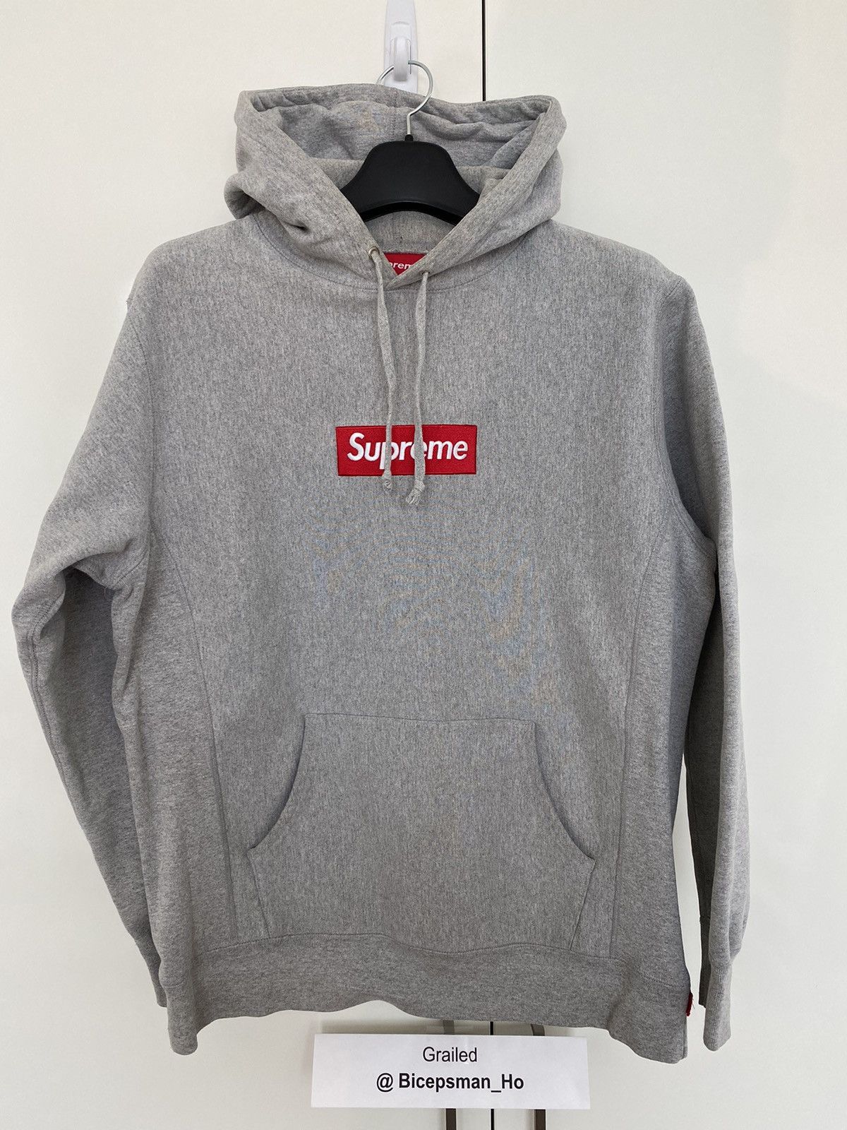 Red on hot sale grey box logo