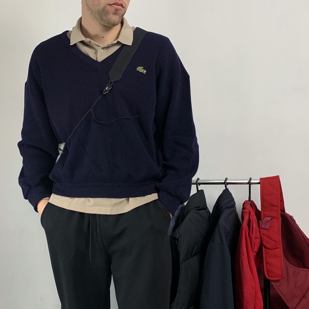 Lacoste × Vintage Vintage 90s Lacoste Pure Wool Sweater jumper Size US L / EU 52-54 / 3 - 1 Thumbnail