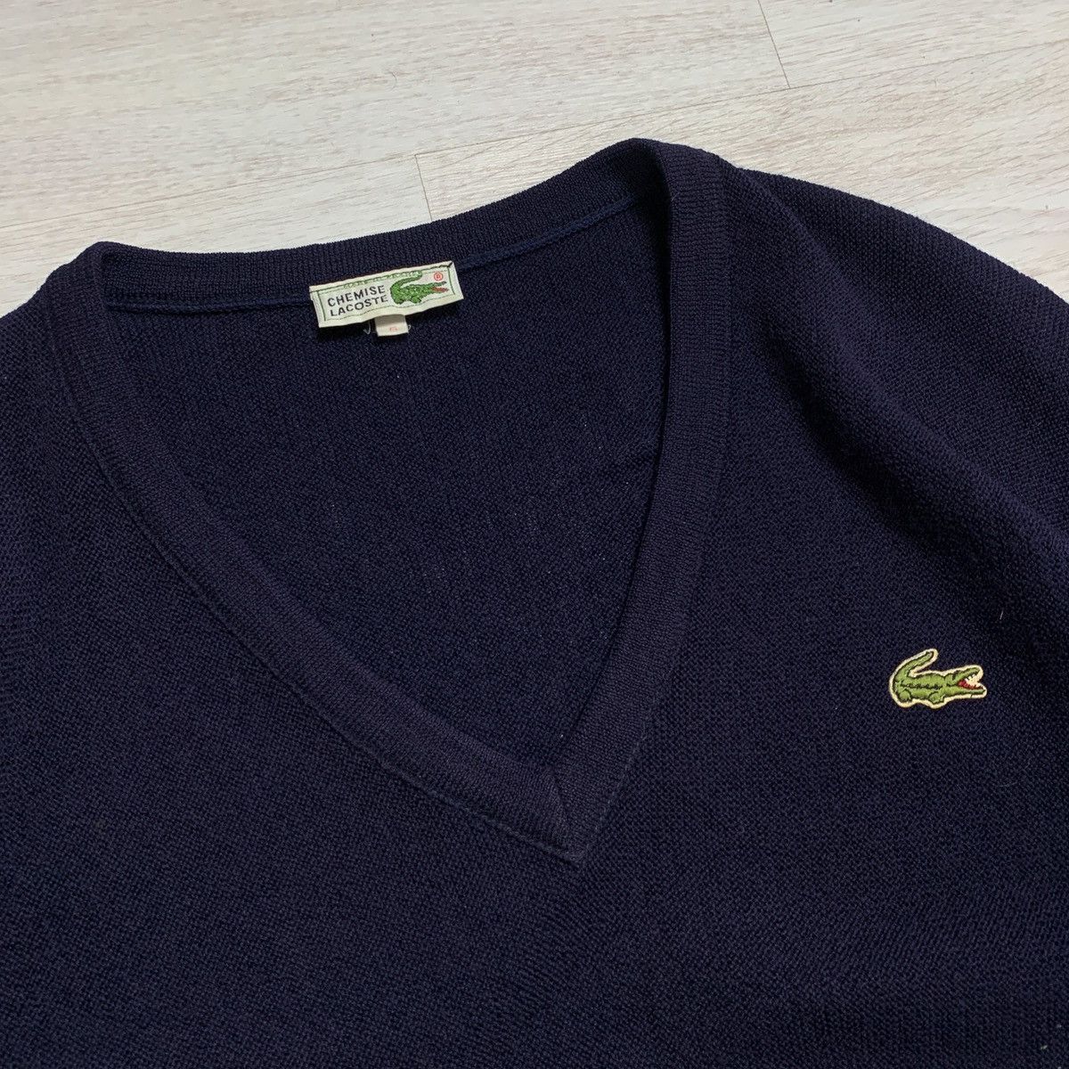 Lacoste × Vintage Vintage 90s Lacoste Pure Wool Sweater jumper Size US L / EU 52-54 / 3 - 3 Thumbnail
