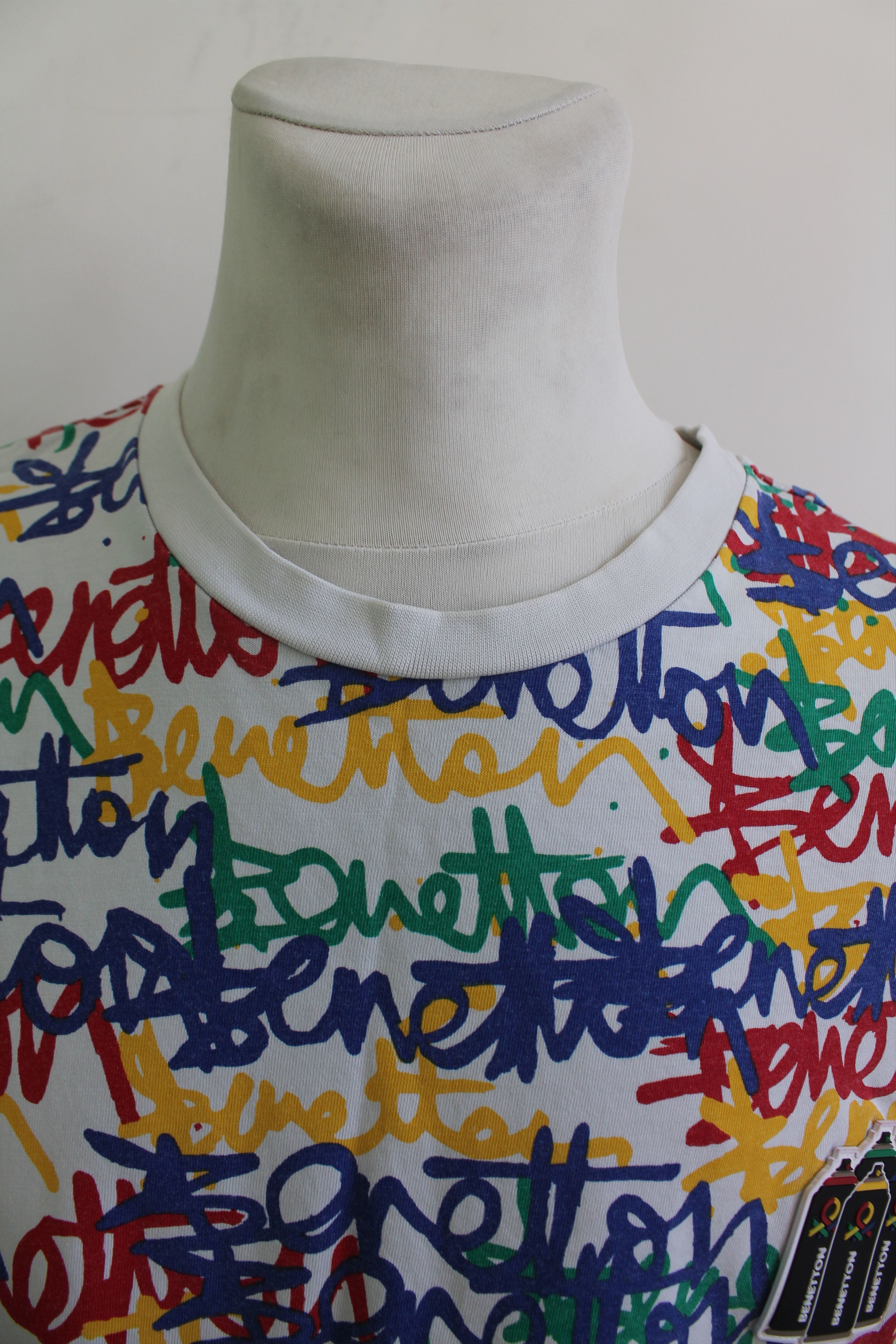 Benetton BENETTON Art graffiti oversized t shirt short sleeve tee Size US L / EU 52-54 / 3 - 4 Thumbnail