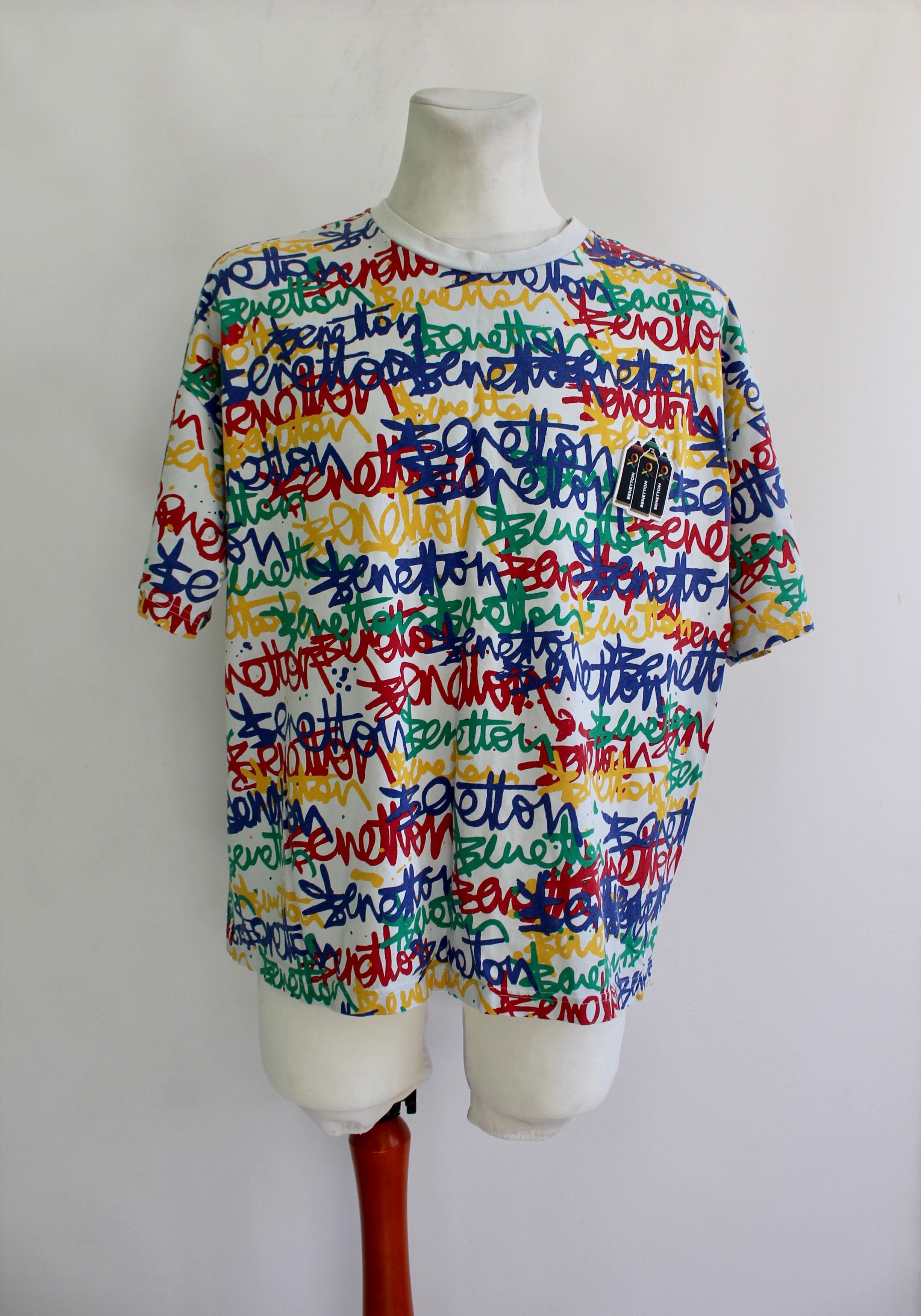 Benetton BENETTON Art graffiti oversized t shirt short sleeve tee Size US L / EU 52-54 / 3 - 1 Thumbnail